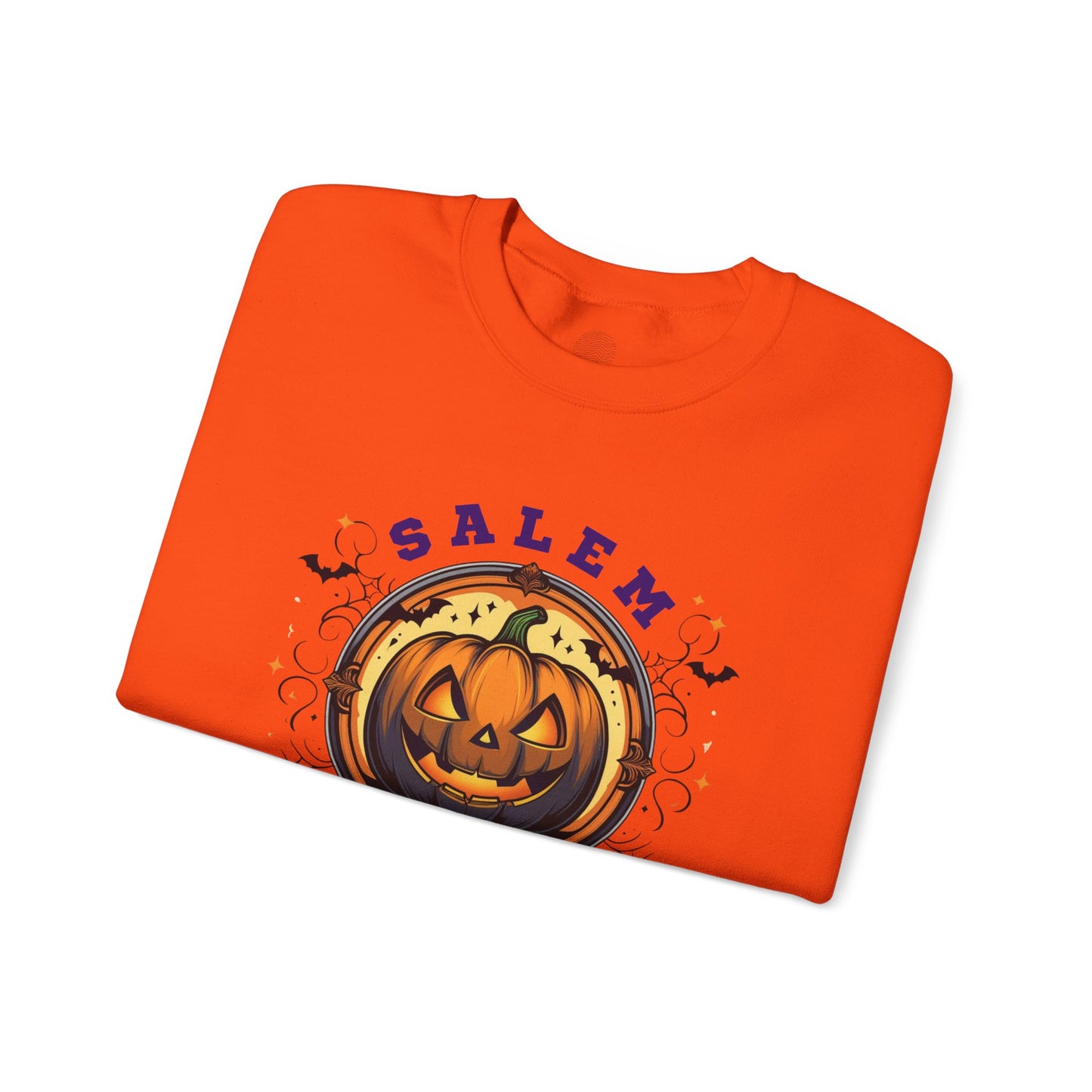 Unisex Salem University Halloween Sweatshirt – Pumpkin Jack-O’-Lantern Graphic Crewneck, Spooky Fall Aesthetic Pullover
