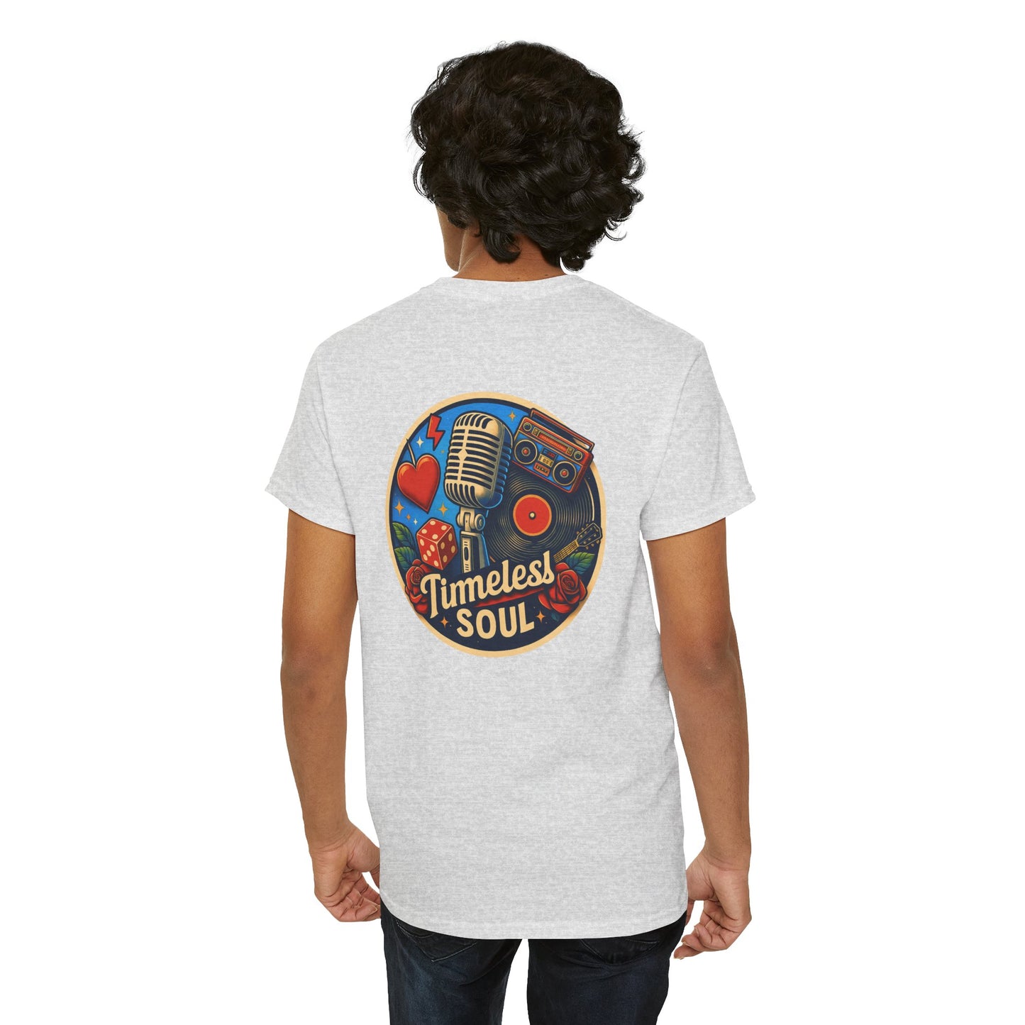 Vintage Retro Music T-Shirt, Rock & Roll Band Shirt, Boombox Guitar Tee, Unisex Heavy Cotton Tee