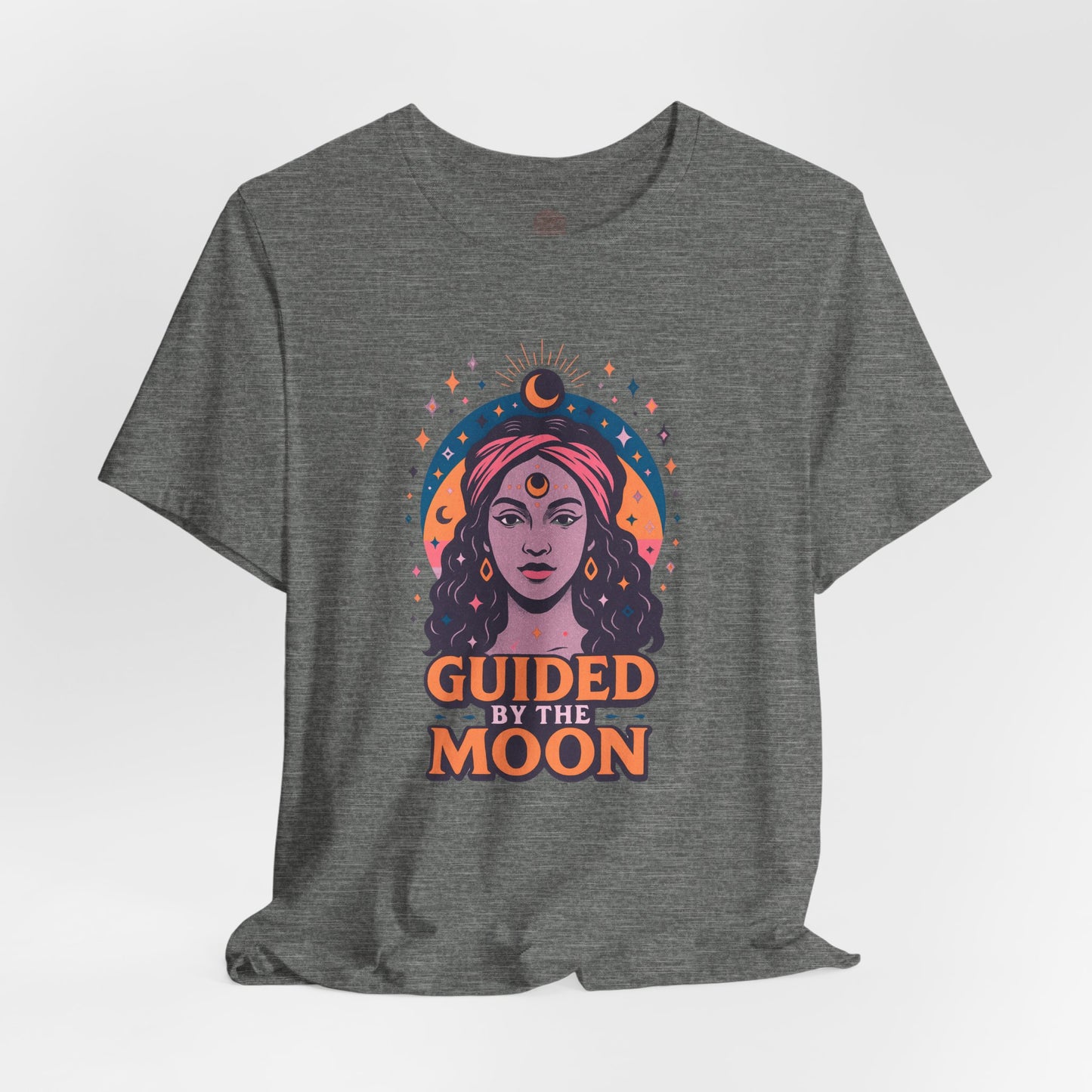 Moon Phase T-Shirt, Celestial Astrology Tee, Spiritual Unisex Top, Witchy Moon Lover Gift, Guided by the Moon Shirt, Mystical Graphic Tee