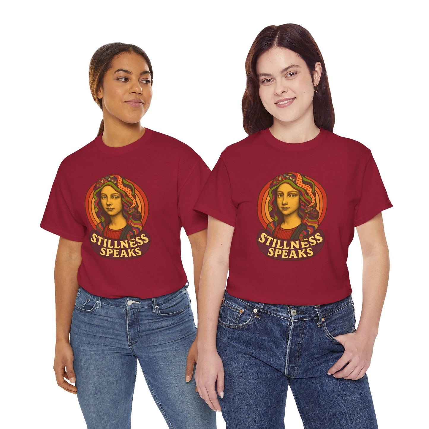 Stillness Speaks T-Shirt, Psychedelic Retro 70s Graphic Tee, Spiritual Mystic Woman Shirt, Boho Trippy Aesthetic Top, Inner Peace Gift,