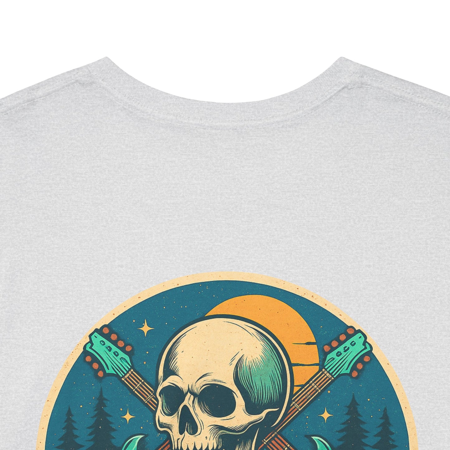 Timeless Soul Rock T-Shirt - Retro Skull and Guitars Graphic Tee, Vintage Rock & Roll Band Shirt, Gothic Music Festival Unisex Top,