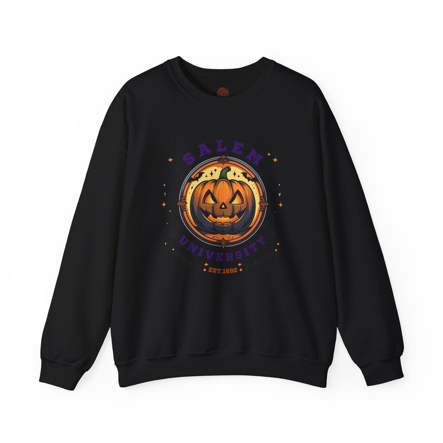 Unisex Salem University Halloween Sweatshirt – Pumpkin Jack-O’-Lantern Graphic Crewneck, Spooky Fall Aesthetic Pullover