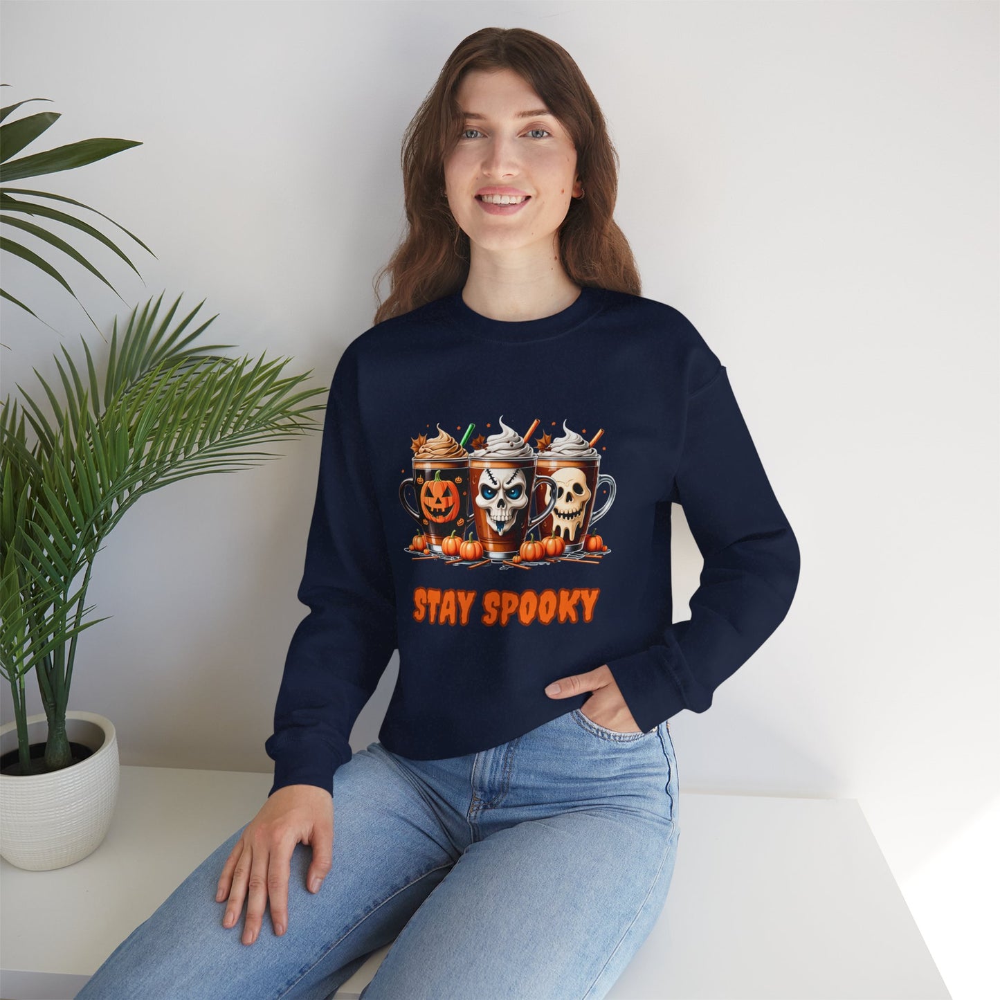 Stay Spooky Halloween Sweatshirt – Unisex Gildan Heavy Blend Crewneck Pullover