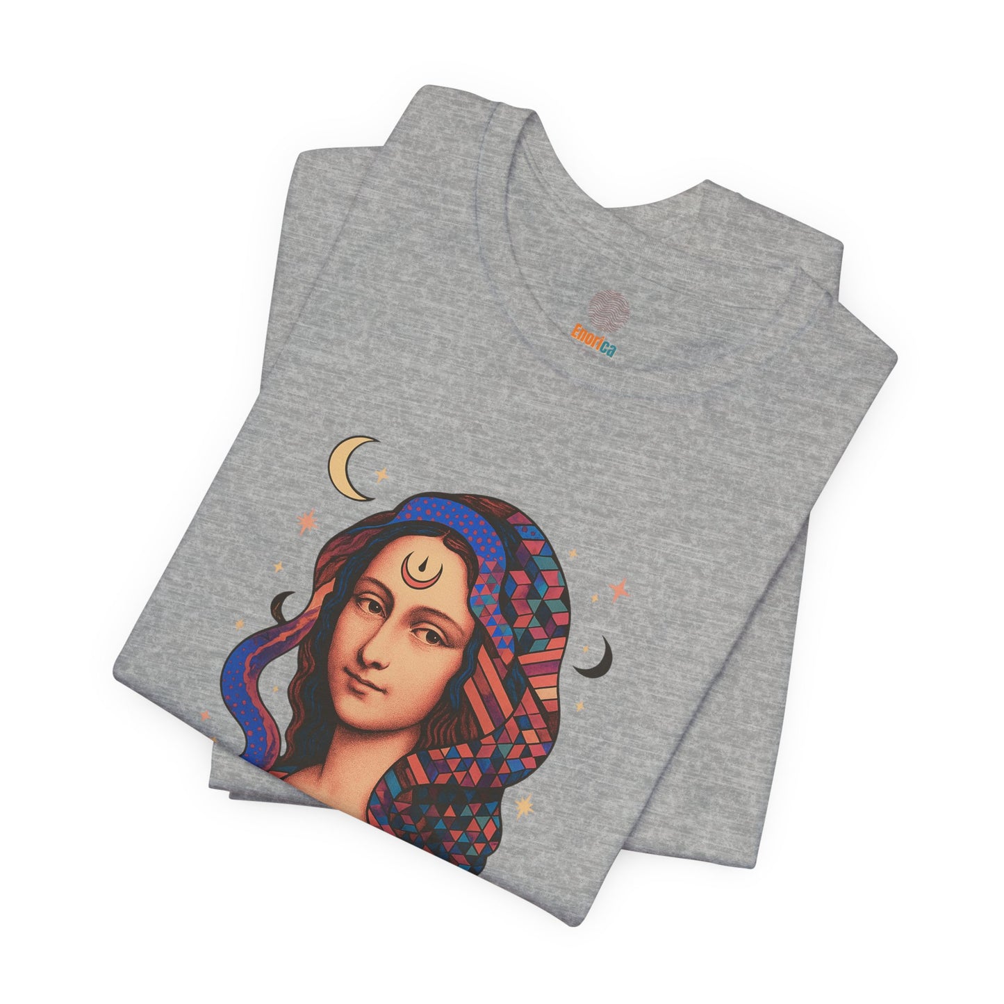 Moon Phase Unisex Tee, Celestial Graphic T-Shirt, Retro Geometric Spiritual Top, Astrology Gift, Mystical Moon Shirt, Boho Tee, Lunar Cycle