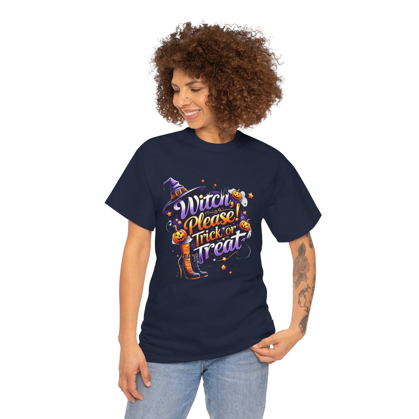 Witch Please Trick or Treat Halloween Shirt | Funny Witch Pumpkin Graphic Tee | Spooky Unisex Costume T-Shirt | Cute Halloween Party Top