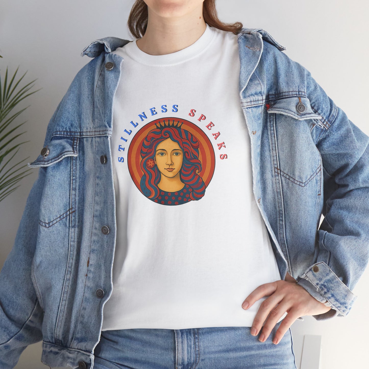 Stillness Speaks T-Shirt, Psychedelic Retro Graphic Tee, Spiritual Mystic Woman Shirt, 70s Boho Aesthetic Top, Inner Peace Gift, Unisex
