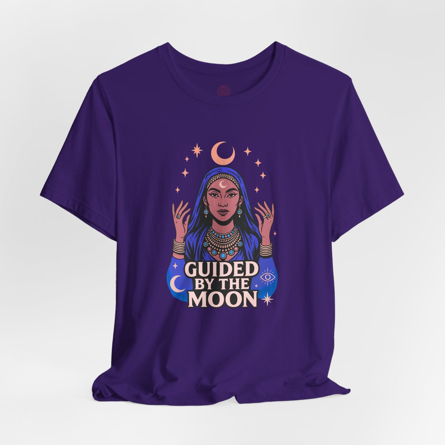 Guided by the Moon T Shirt, Mystical Celestial Graphic Tee, Spiritual Astrology Unisex Top, Moon Phase Witchy Gift for Moon Lovers - Unisex