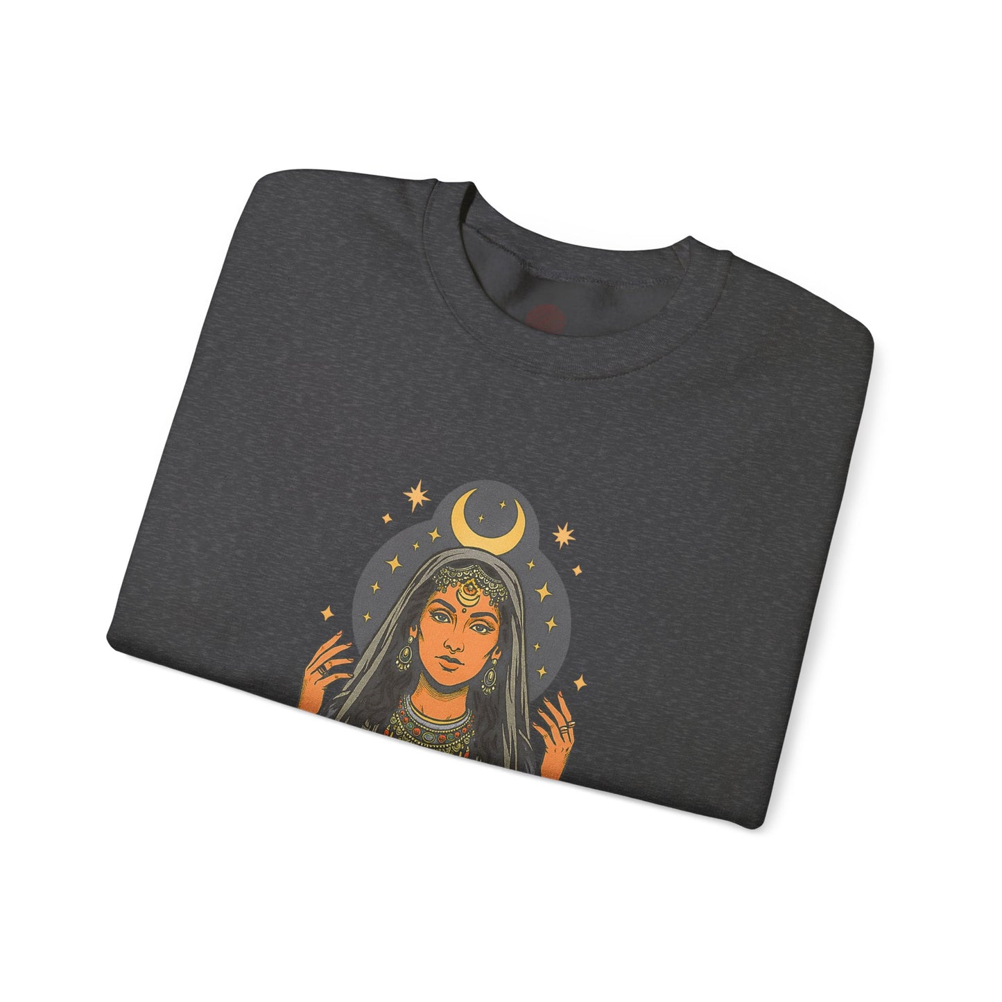Guided by the Moon Sweatshirt, Celestial Graphic Pullover, Moon Phase Cozy Top, Astrology Gift, Gildan 18000 Sweatshirt