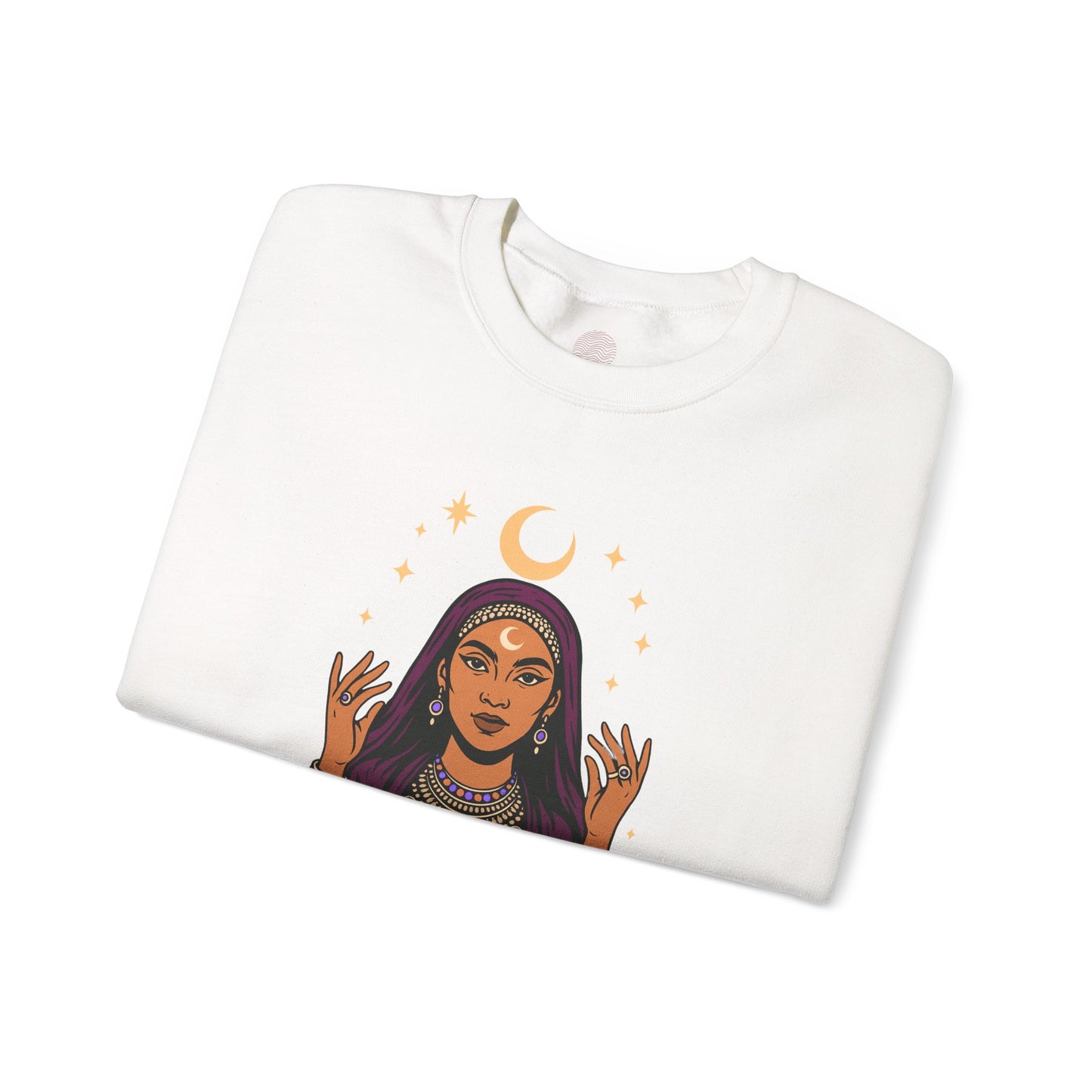 Guided by the Moon Sweatshirt, Mystical Celestial Graphic Pullover, Astrology Spiritual Unisex Crewneck, Moon Phase Cozy Gift, Celestial
