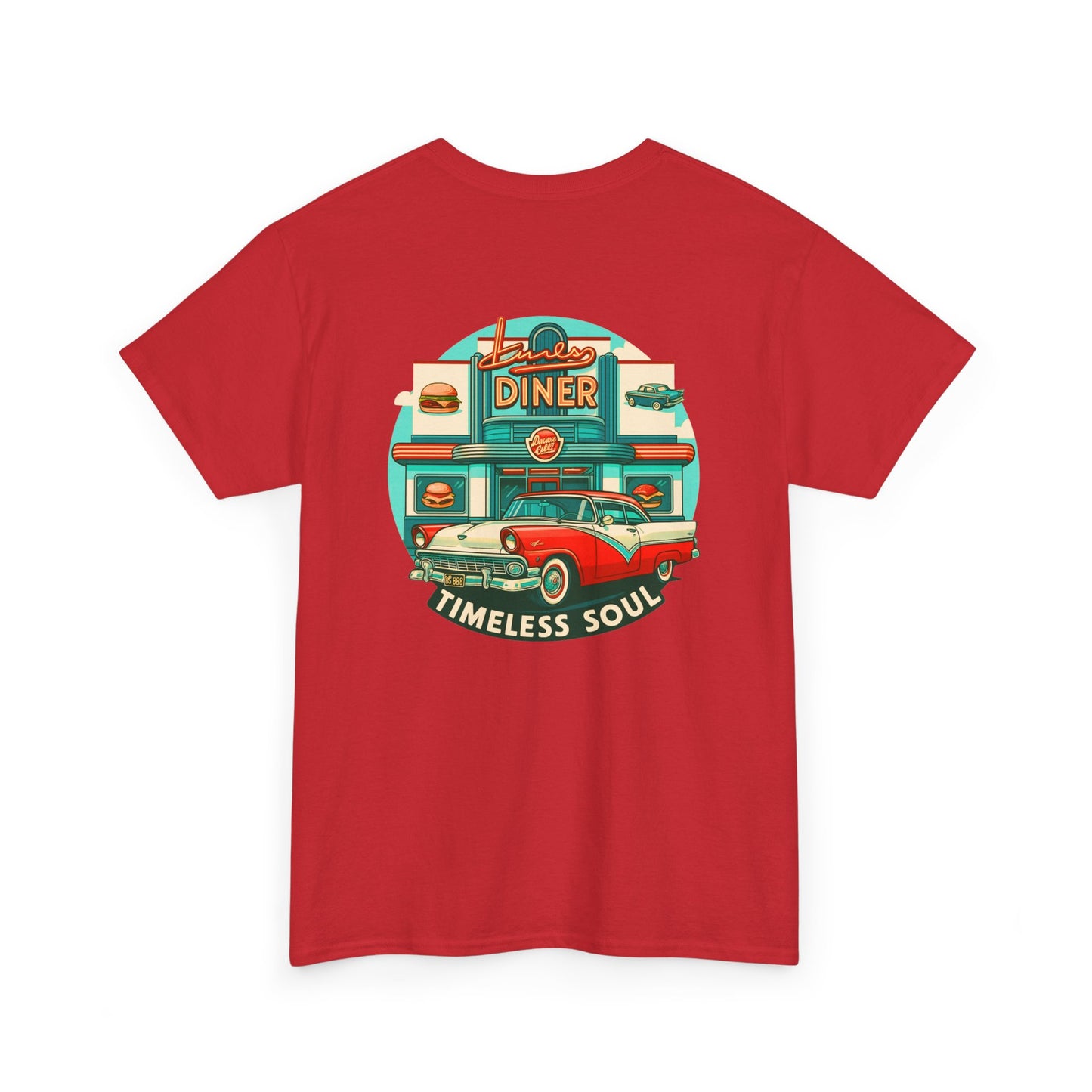 Retro Diner T-Shirt, Vintage Car Graphic Tee, 1950s American Drive-In Shirt, Rockabilly Unisex Top