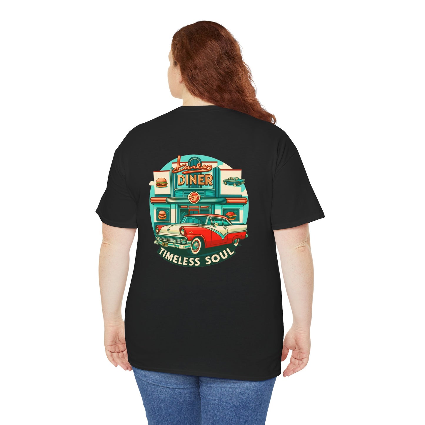 Retro Diner T-Shirt, Vintage Car Graphic Tee, 1950s American Drive-In Shirt, Rockabilly Unisex Top