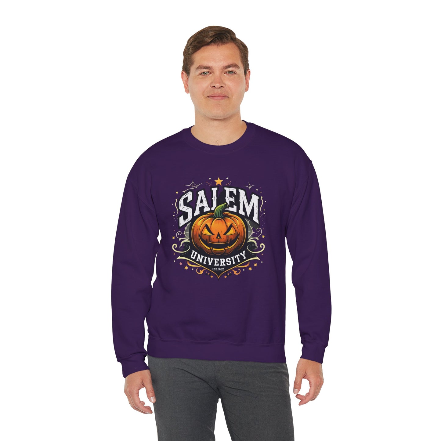 Salem University Jack-O’-Lantern – Unisex Gildan Heavy Blend Crewneck Sweatshirt