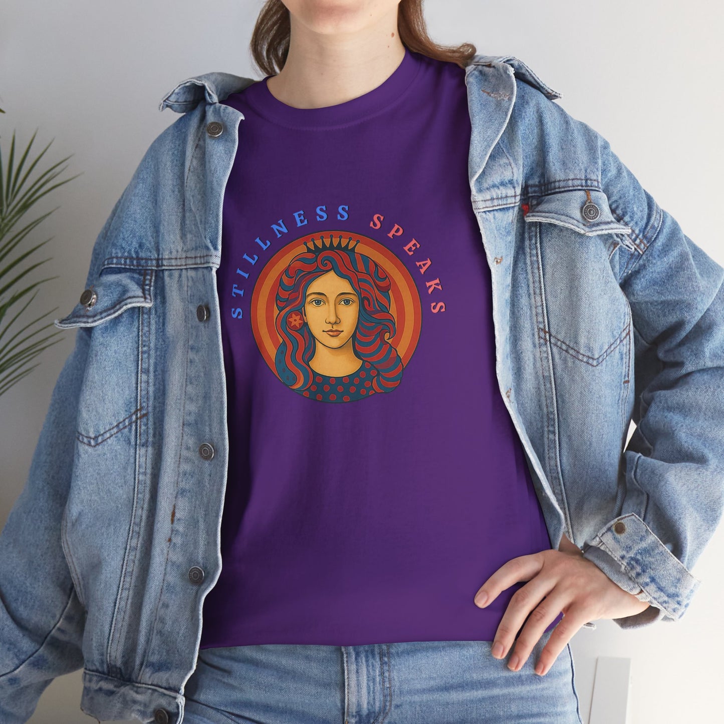 Stillness Speaks T-Shirt, Psychedelic Retro Graphic Tee, Spiritual Mystic Woman Shirt, 70s Boho Aesthetic Top, Inner Peace Gift, Unisex