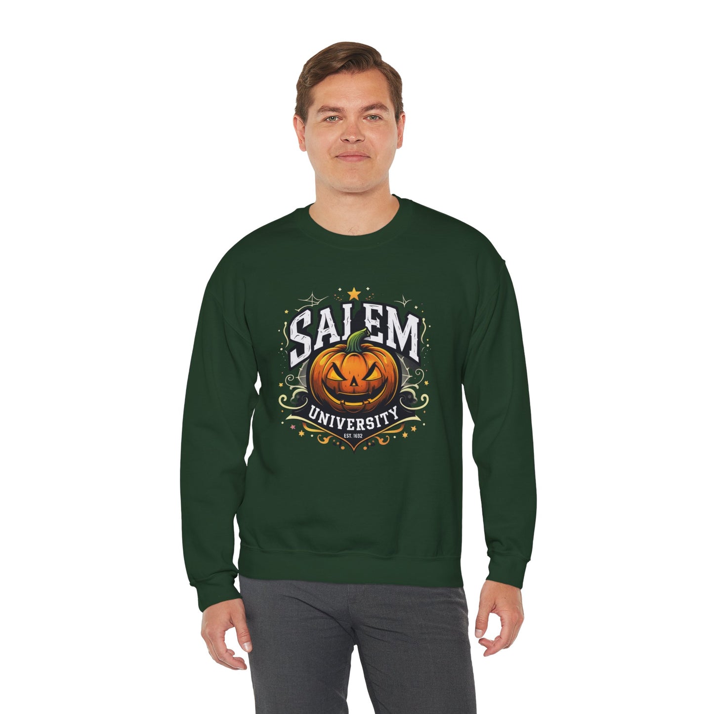 Salem University Jack-O’-Lantern – Unisex Gildan Heavy Blend Crewneck Sweatshirt
