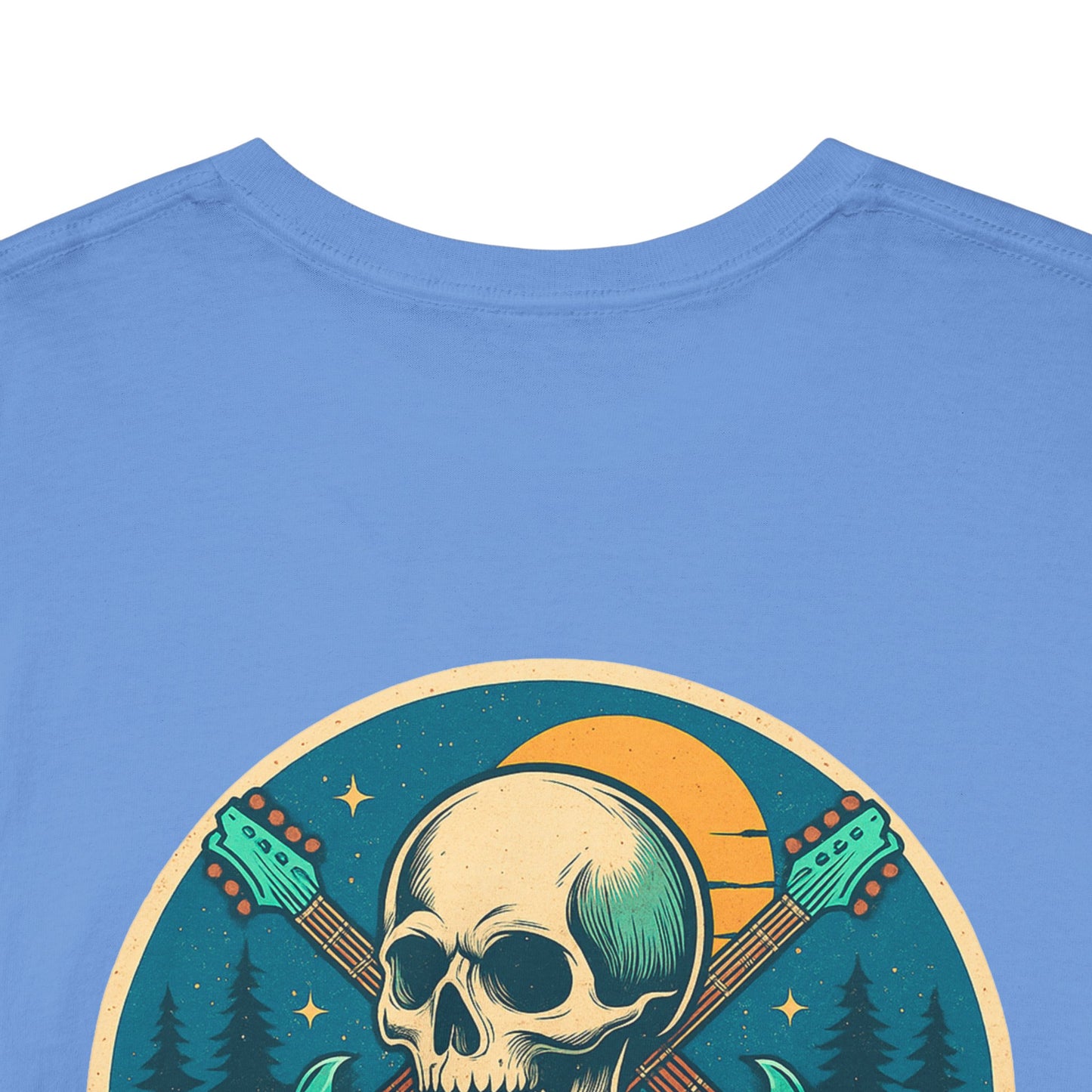 Timeless Soul Rock T-Shirt - Retro Skull and Guitars Graphic Tee, Vintage Rock & Roll Band Shirt, Gothic Music Festival Unisex Top,