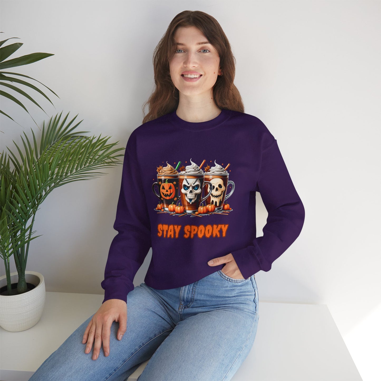 Stay Spooky Halloween Sweatshirt – Unisex Gildan Heavy Blend Crewneck Pullover