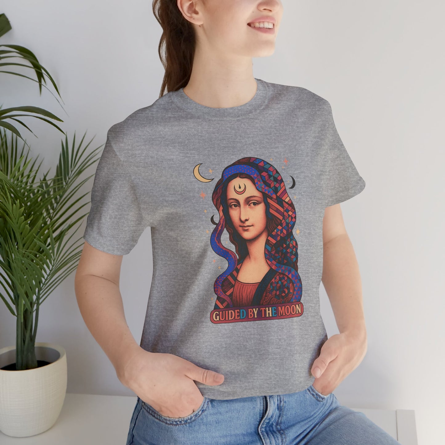 Moon Phase Unisex Tee, Celestial Graphic T-Shirt, Retro Geometric Spiritual Top, Astrology Gift, Mystical Moon Shirt, Boho Tee, Lunar Cycle
