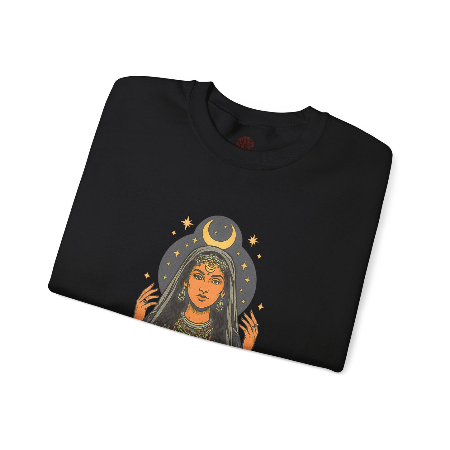 Guided by the Moon Sweatshirt, Celestial Graphic Pullover, Moon Phase Cozy Top, Astrology Gift, Gildan 18000 Sweatshirt