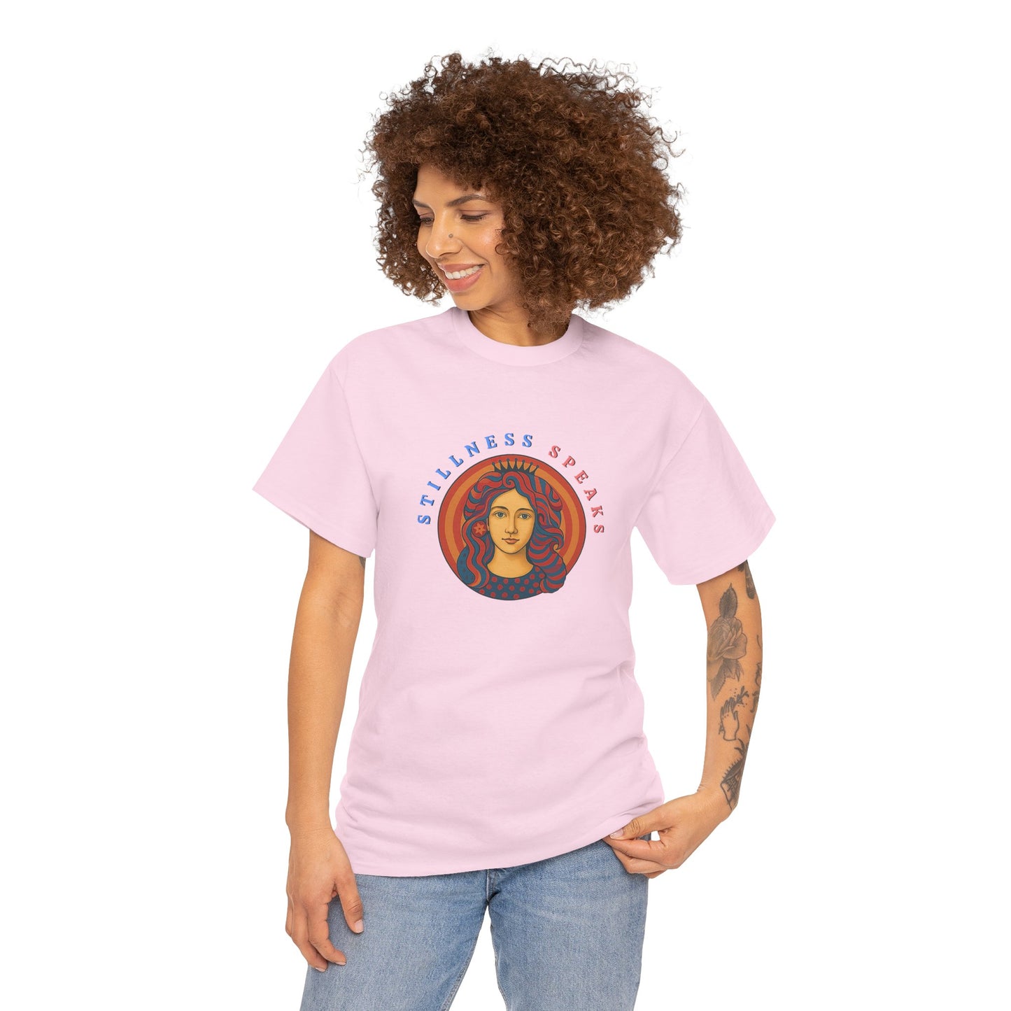 Stillness Speaks T-Shirt, Psychedelic Retro Graphic Tee, Spiritual Mystic Woman Shirt, 70s Boho Aesthetic Top, Inner Peace Gift, Unisex