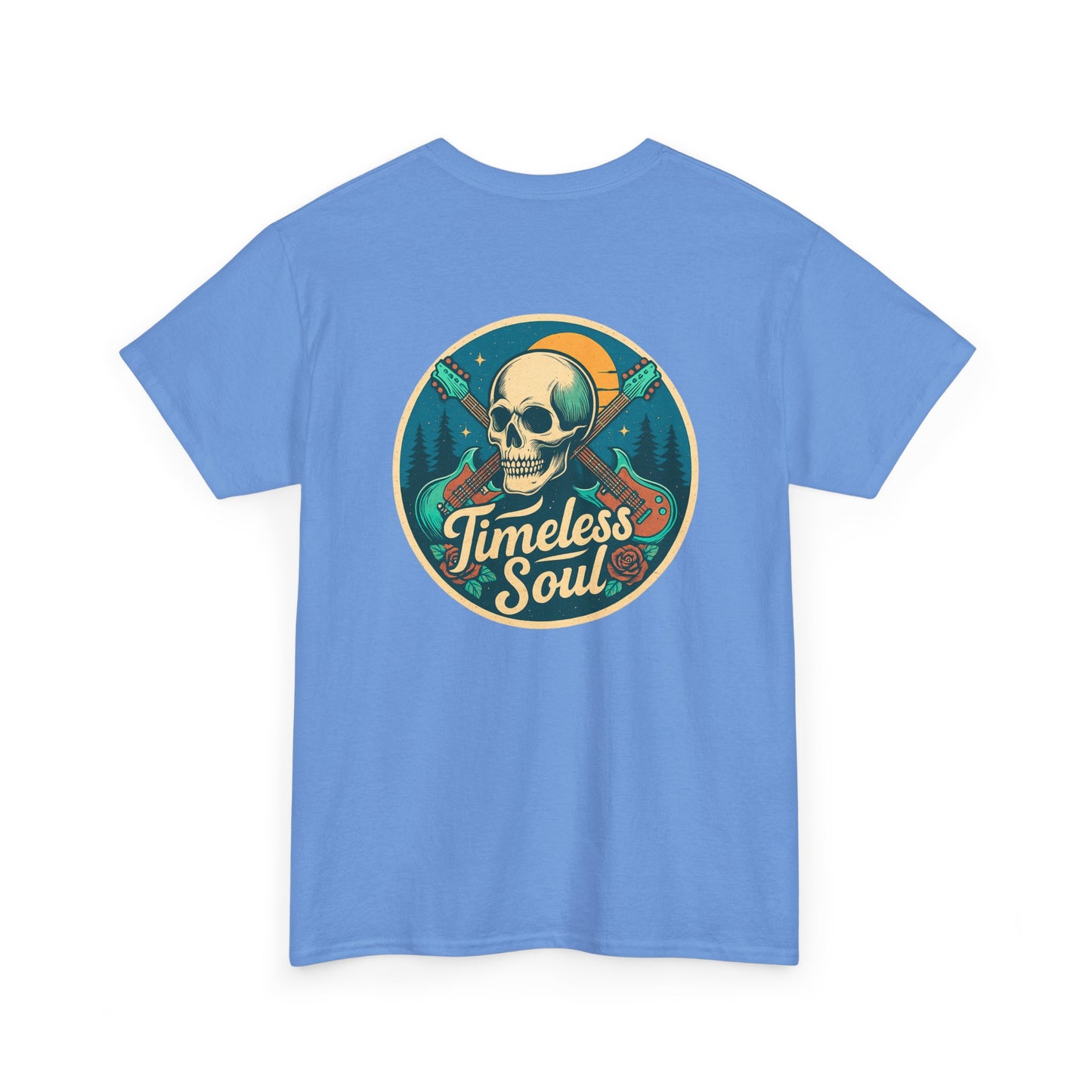 Timeless Soul Rock T-Shirt - Retro Skull and Guitars Graphic Tee, Vintage Rock & Roll Band Shirt, Gothic Music Festival Unisex Top,