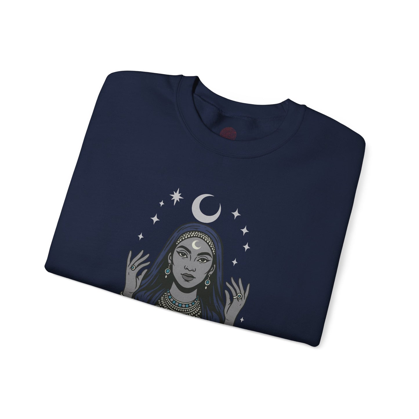 Guided by the Moon Sweatshirt, Mystical Celestial Graphic Pullover, Spiritual Astrology Unisex Cozy Top, Moon Phase Witchy Gift, Moon Lover
