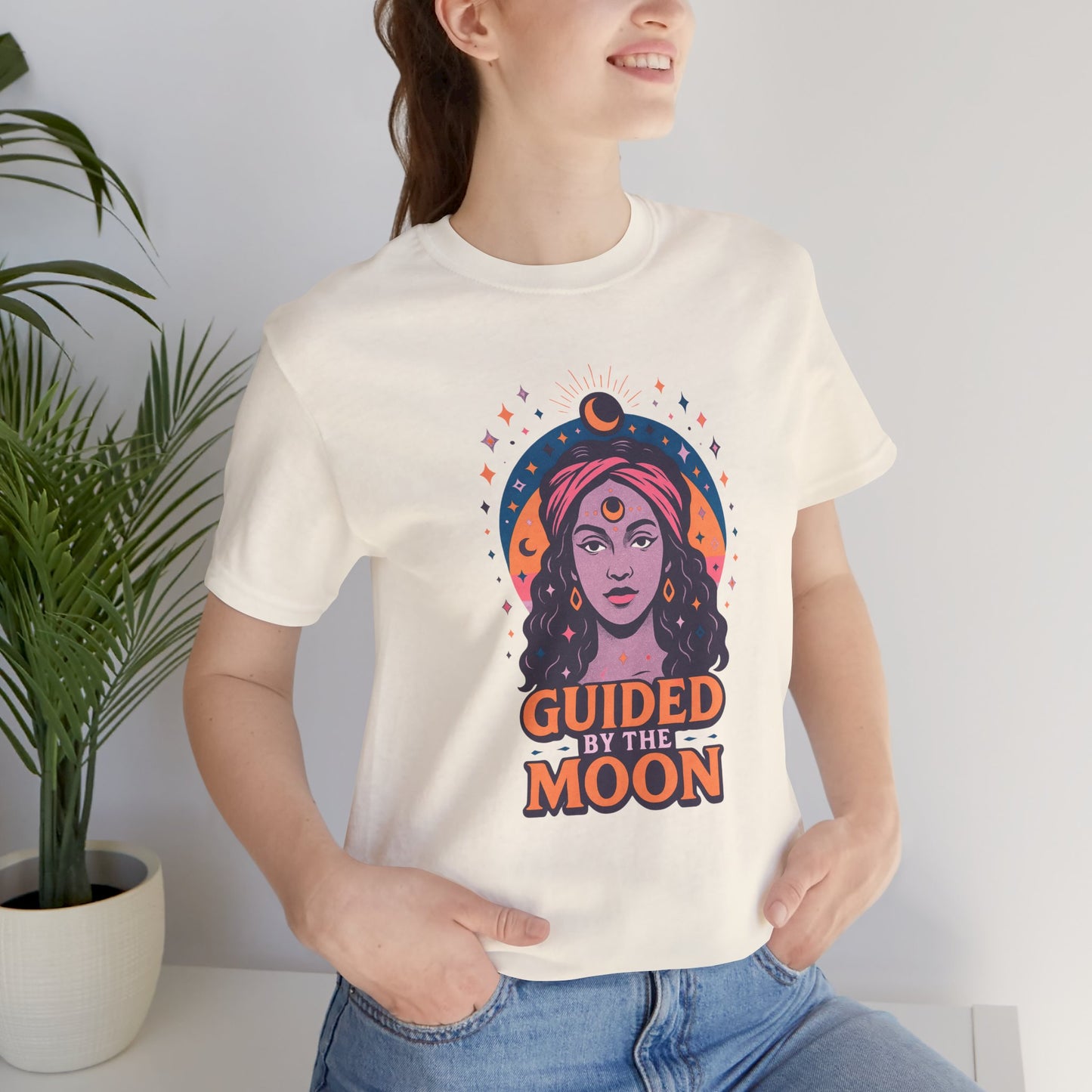 Moon Phase T-Shirt, Celestial Astrology Tee, Spiritual Unisex Top, Witchy Moon Lover Gift, Guided by the Moon Shirt, Mystical Graphic Tee