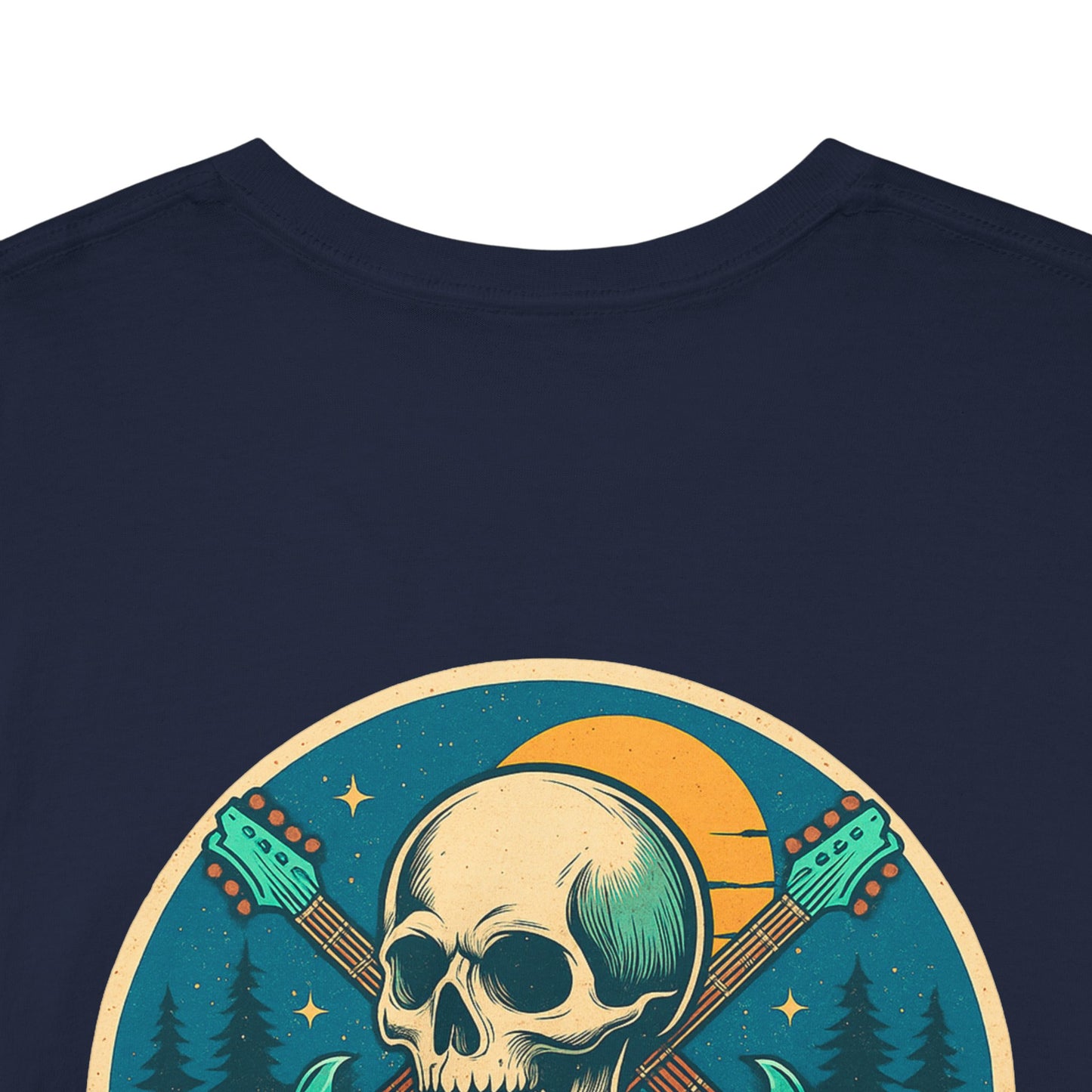 Timeless Soul Rock T-Shirt - Retro Skull and Guitars Graphic Tee, Vintage Rock & Roll Band Shirt, Gothic Music Festival Unisex Top,
