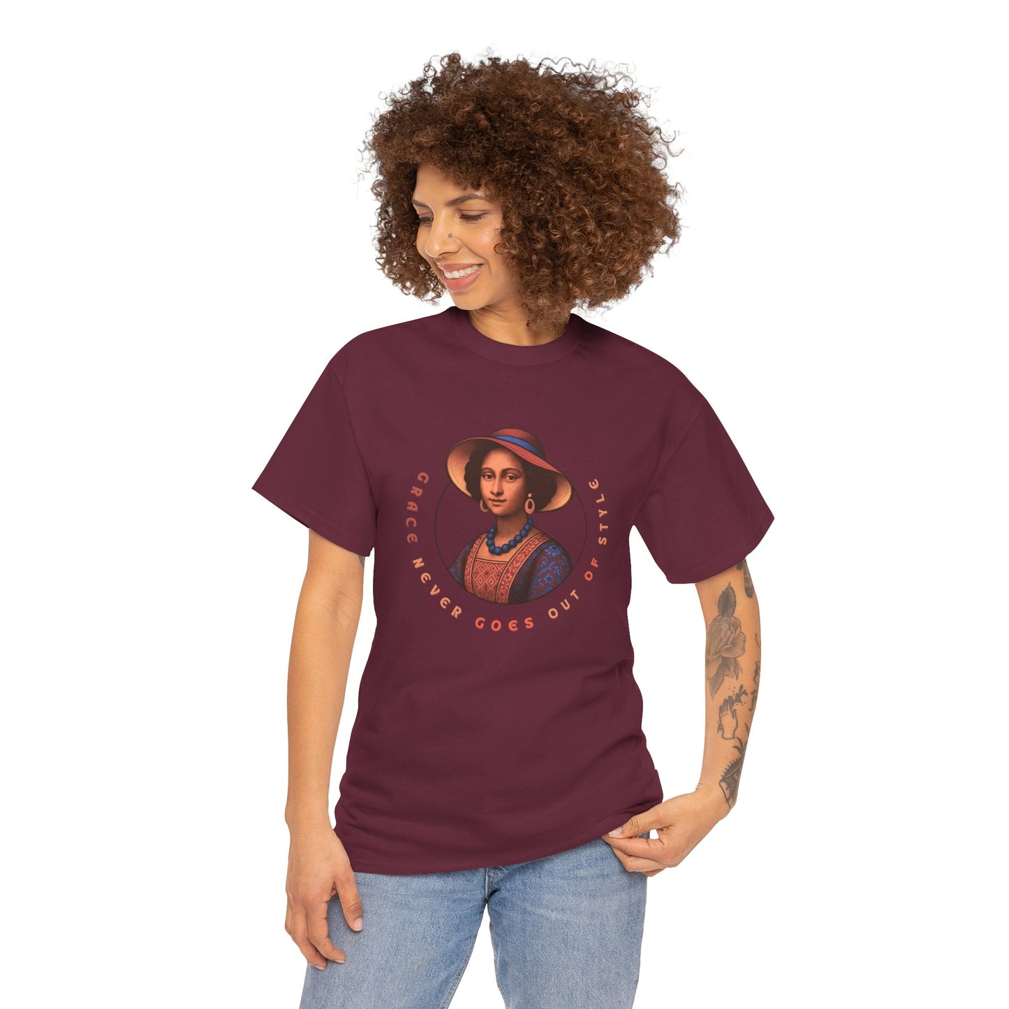Grace Never Goes Out of Style Gildan 5000 Shirt, Vintage Renaissance Woman Graphic Tee, Inspirational Quote T Shirt, Retro Art Gift