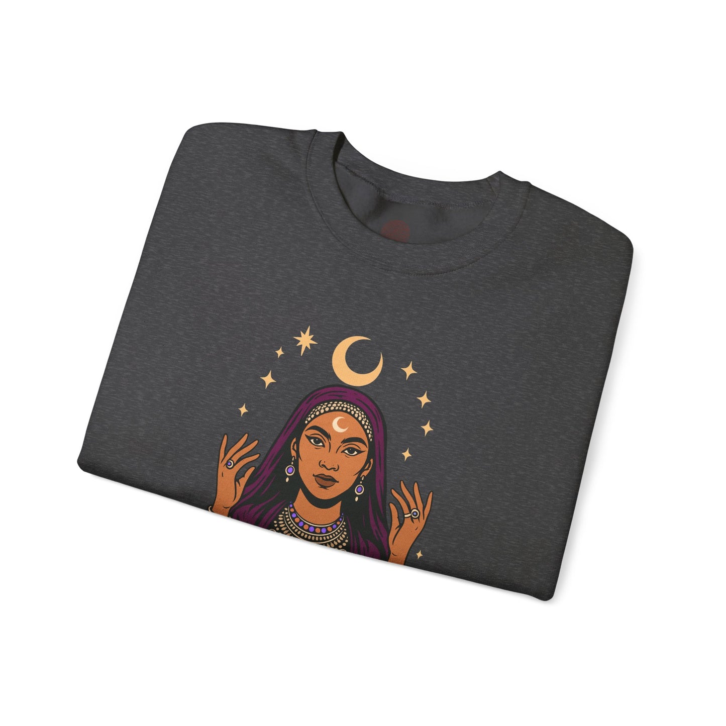 Guided by the Moon Sweatshirt, Mystical Celestial Graphic Pullover, Astrology Spiritual Unisex Crewneck, Moon Phase Cozy Gift, Celestial