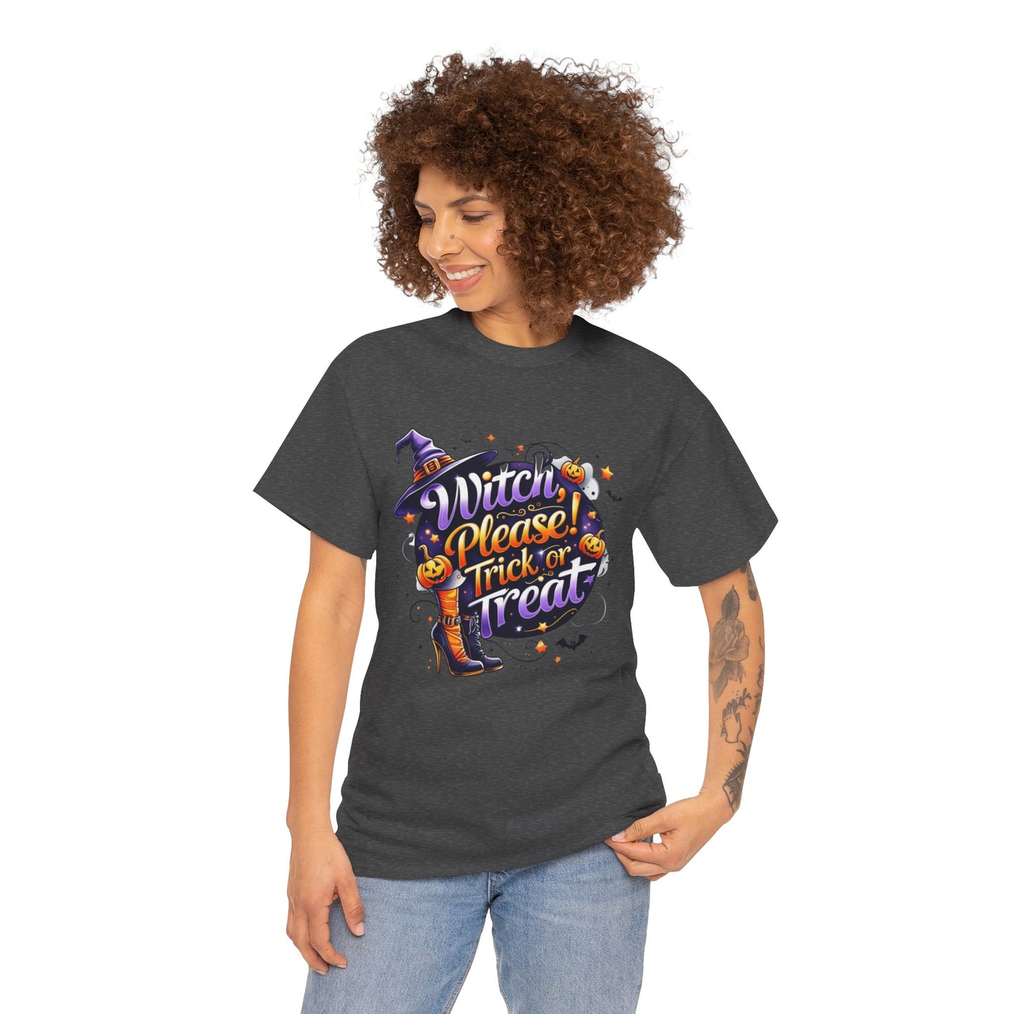 Witch Please Trick or Treat Halloween Shirt | Funny Witch Pumpkin Graphic Tee | Spooky Unisex Costume T-Shirt | Cute Halloween Party Top
