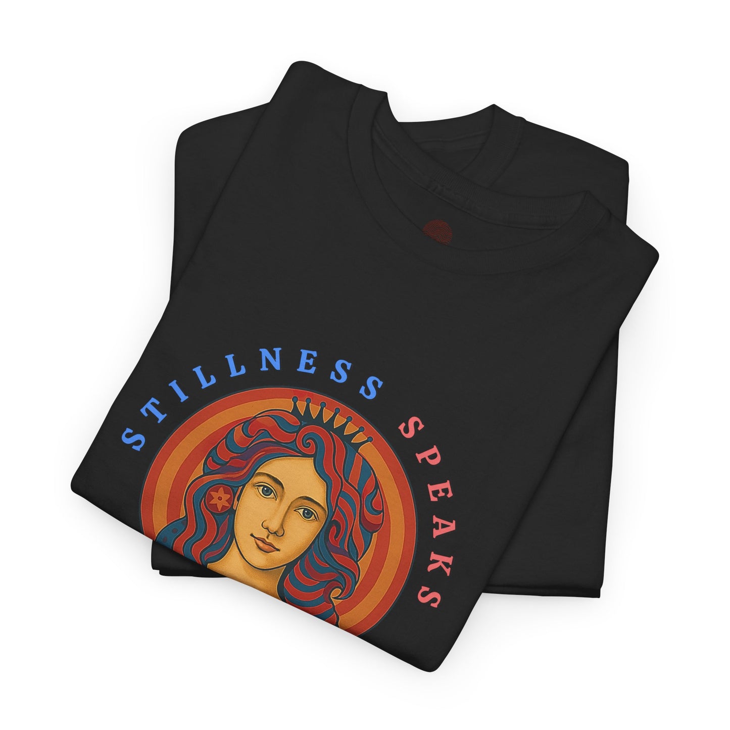 Stillness Speaks T-Shirt, Psychedelic Retro Graphic Tee, Spiritual Mystic Woman Shirt, 70s Boho Aesthetic Top, Inner Peace Gift, Unisex