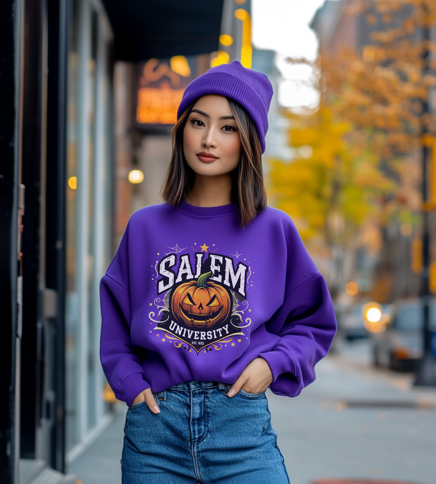 Salem University Jack-O’-Lantern – Unisex Gildan Heavy Blend Crewneck Sweatshirt