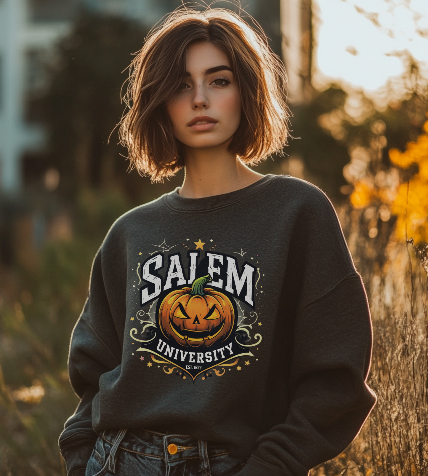 Salem University Jack-O’-Lantern – Unisex Gildan Heavy Blend Crewneck Sweatshirt