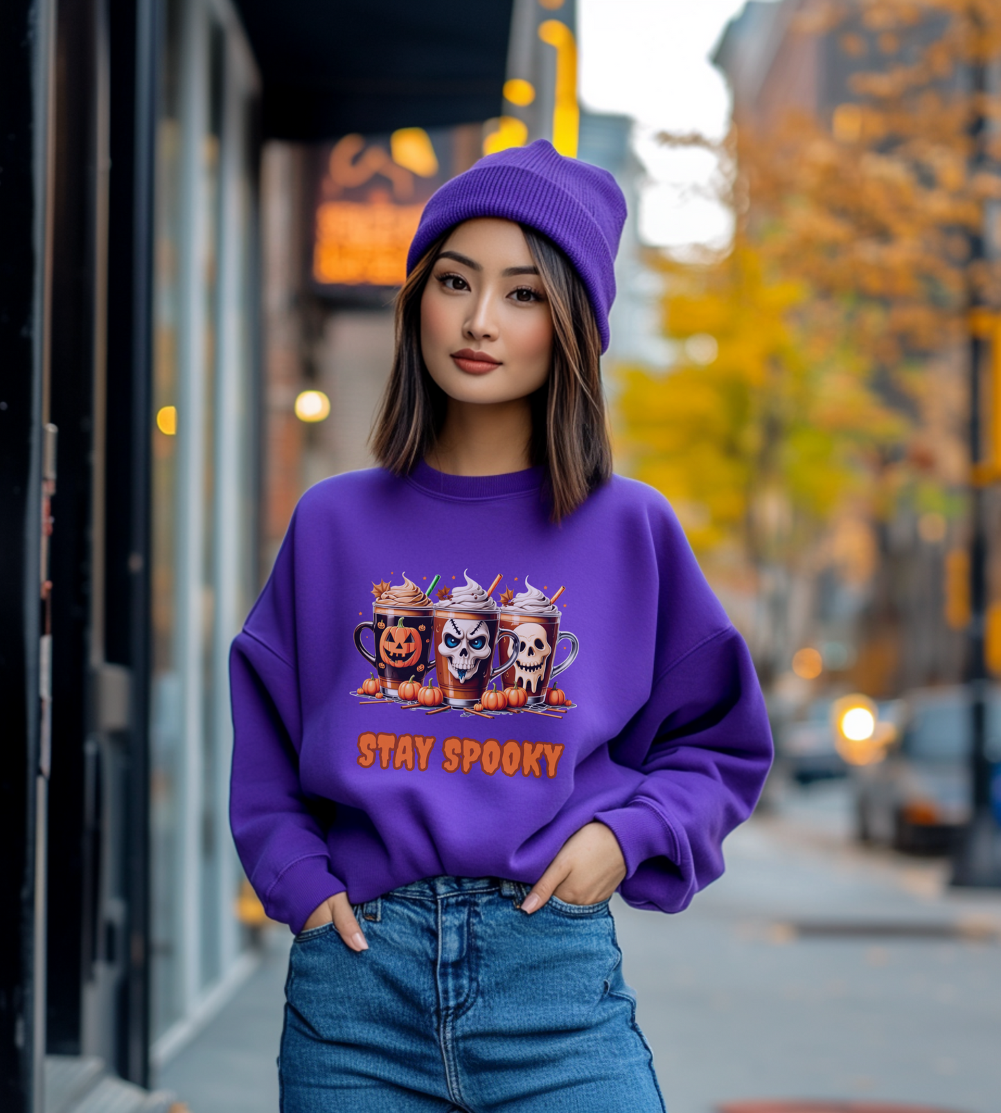 Stay Spooky Halloween Sweatshirt – Unisex Gildan Heavy Blend Crewneck Pullover