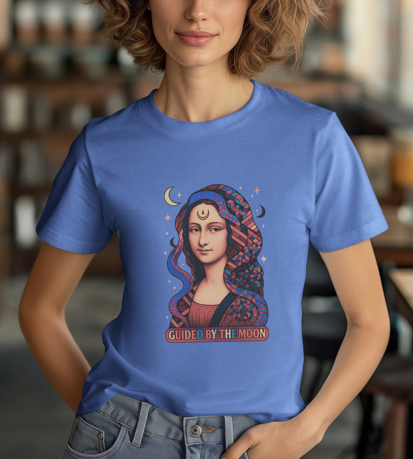 Moon Phase Unisex Tee, Celestial Graphic T-Shirt, Retro Geometric Spiritual Top, Astrology Gift, Mystical Moon Shirt, Boho Tee, Lunar Cycle