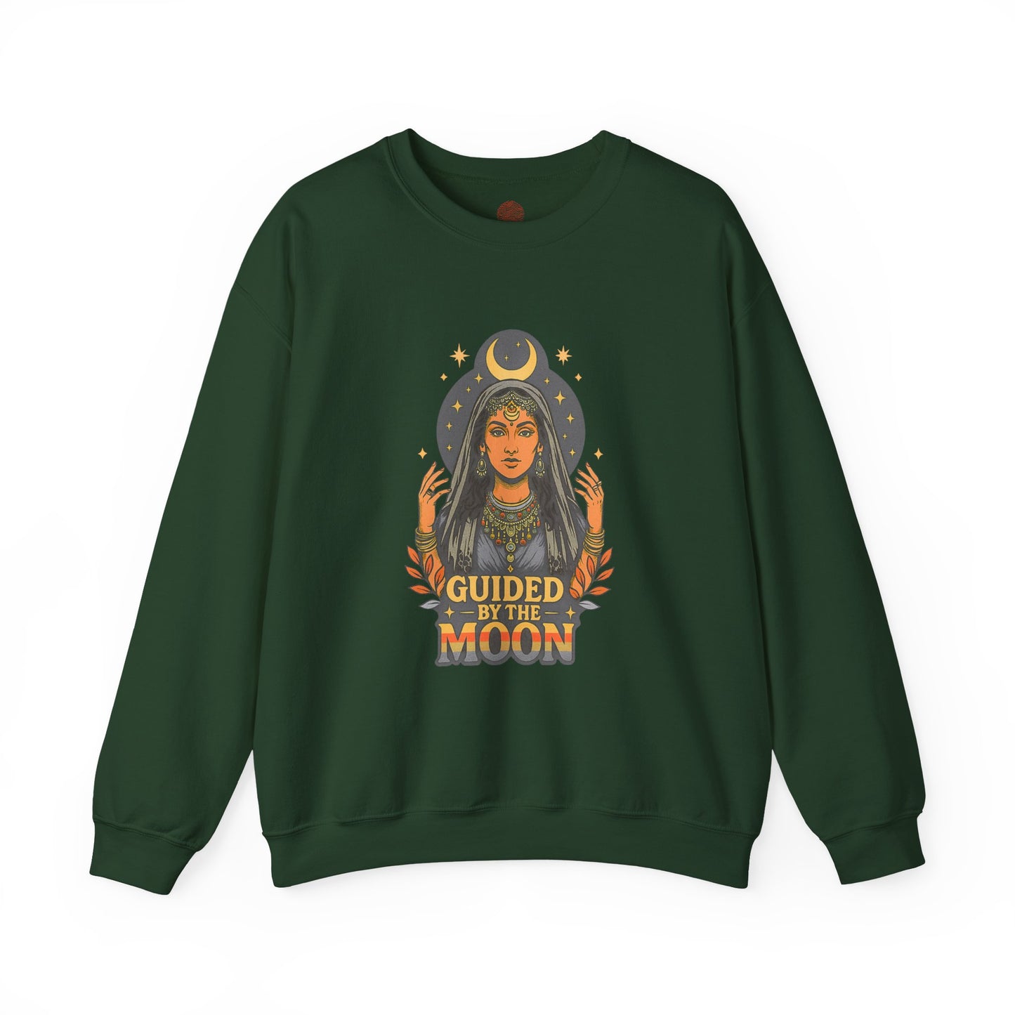 Guided by the Moon Sweatshirt, Celestial Graphic Pullover, Moon Phase Cozy Top, Astrology Gift, Gildan 18000 Sweatshirt