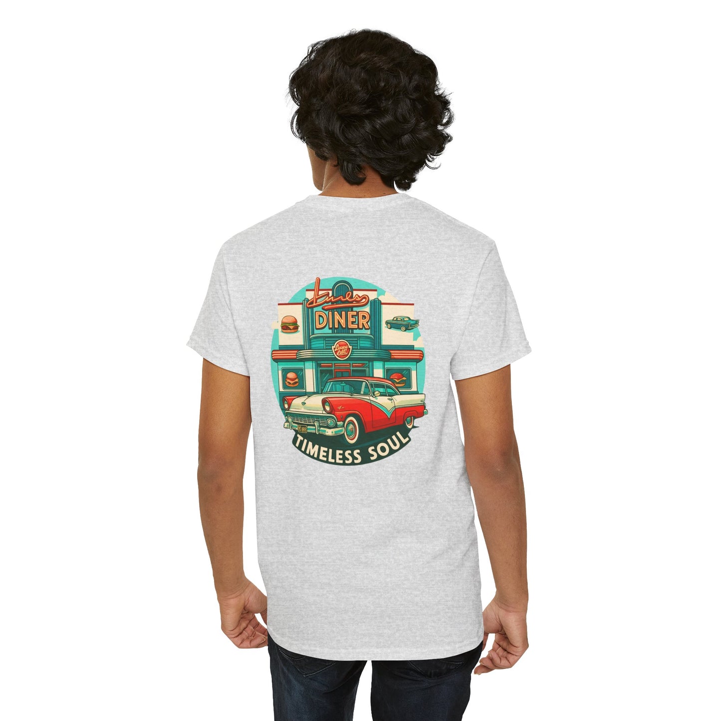 Retro Diner T-Shirt, Vintage Car Graphic Tee, 1950s American Drive-In Shirt, Rockabilly Unisex Top
