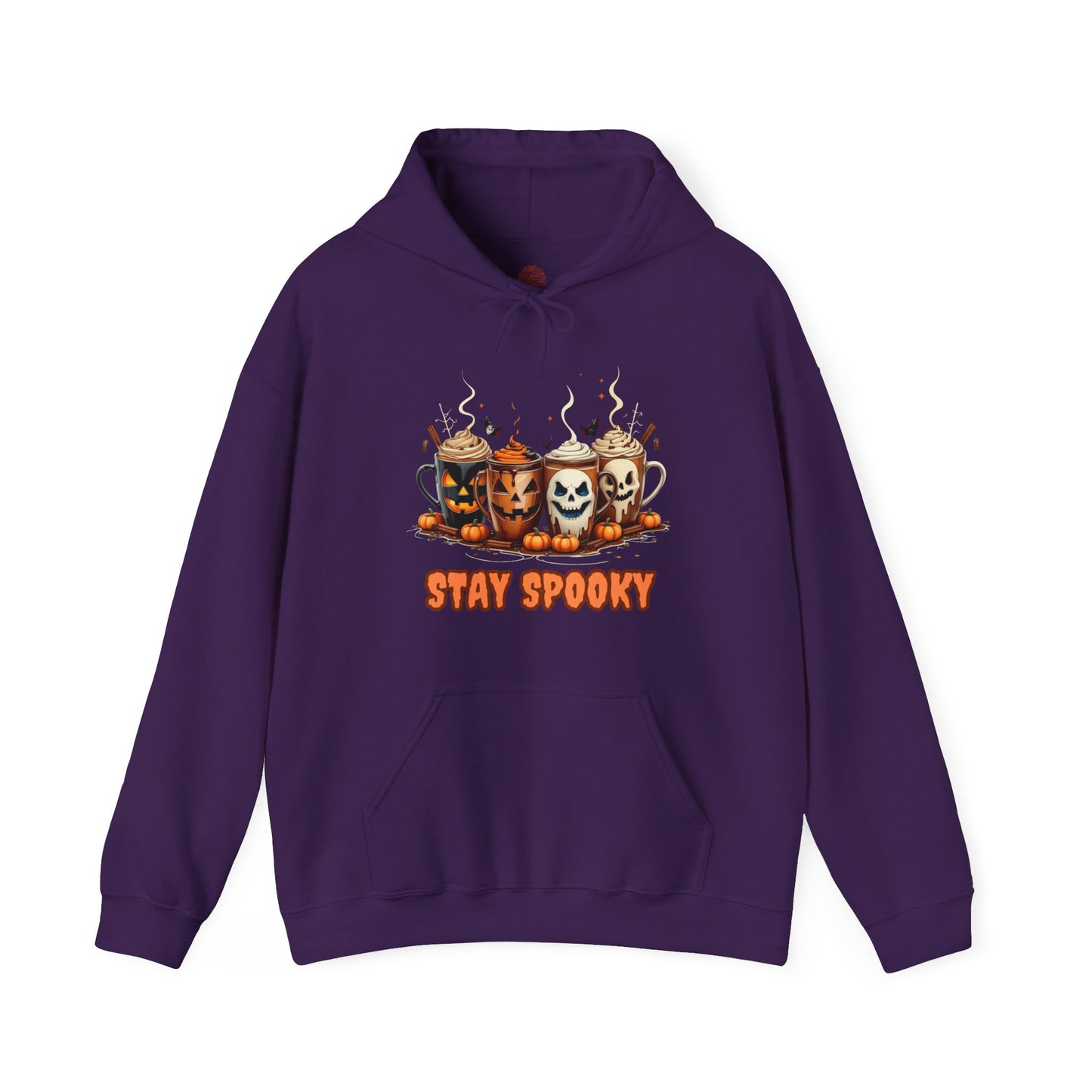 Stay Spooky Halloween Hoodie – Gildan 18500 Unisex Heavy Blend – Gothic Coffee Mug Graphic Sweatshirt
