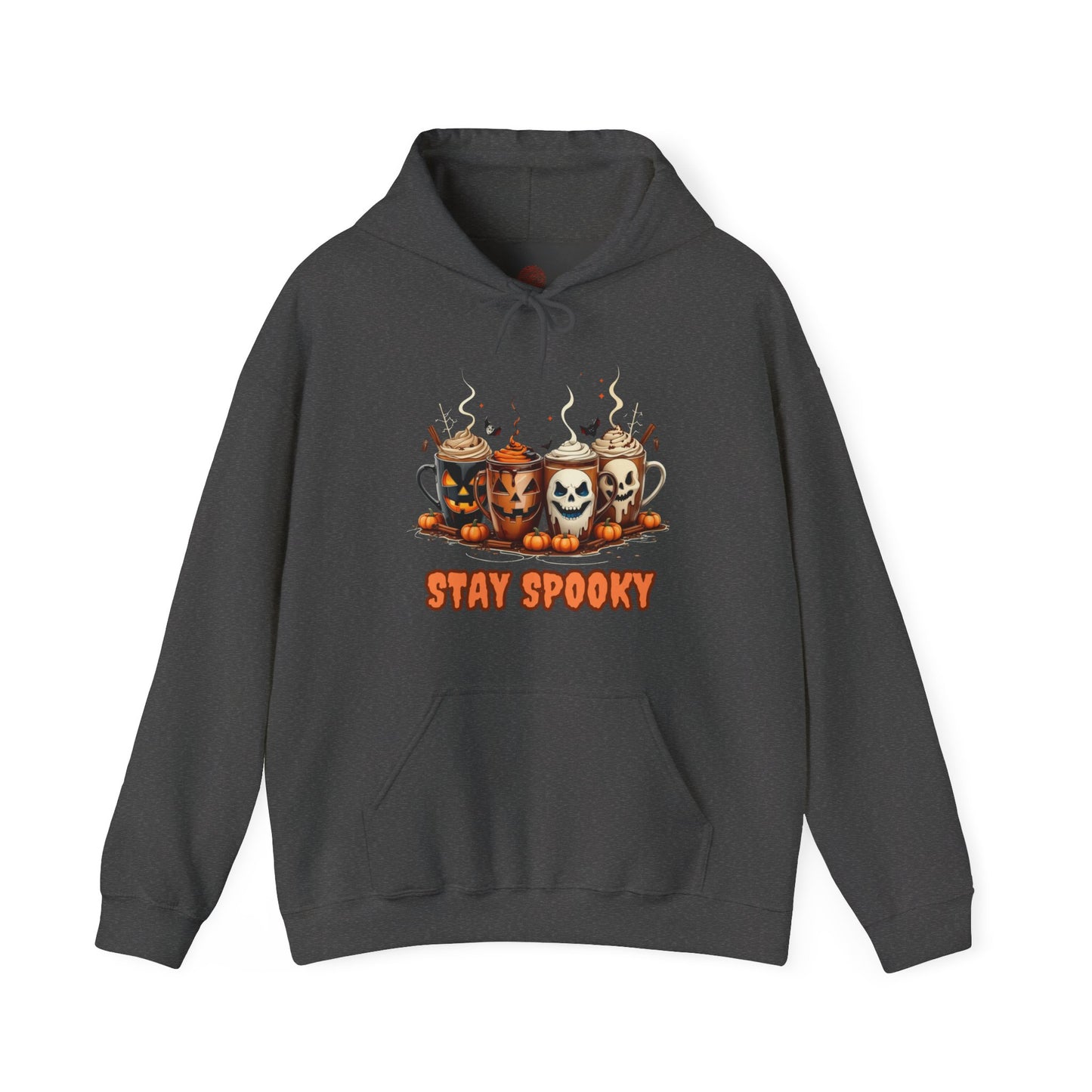 Stay Spooky Halloween Hoodie – Gildan 18500 Unisex Heavy Blend – Gothic Coffee Mug Graphic Sweatshirt