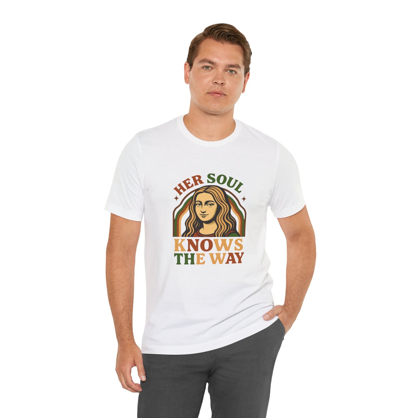 Inspirational Quote Unisex Tee, Her Soul Knows The Way Shirt, Retro Graphic T-Shirt, Vintage Quote Top, Bella+Canvas 3001 Shirt