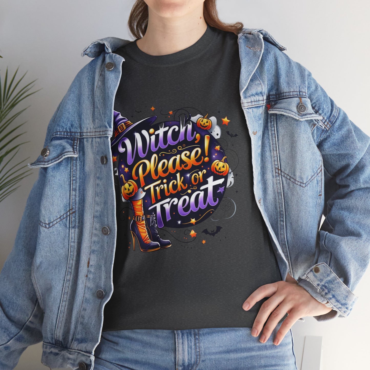 Witch Please Trick or Treat Halloween Shirt | Funny Witch Pumpkin Graphic Tee | Spooky Unisex Costume T-Shirt | Cute Halloween Party Top