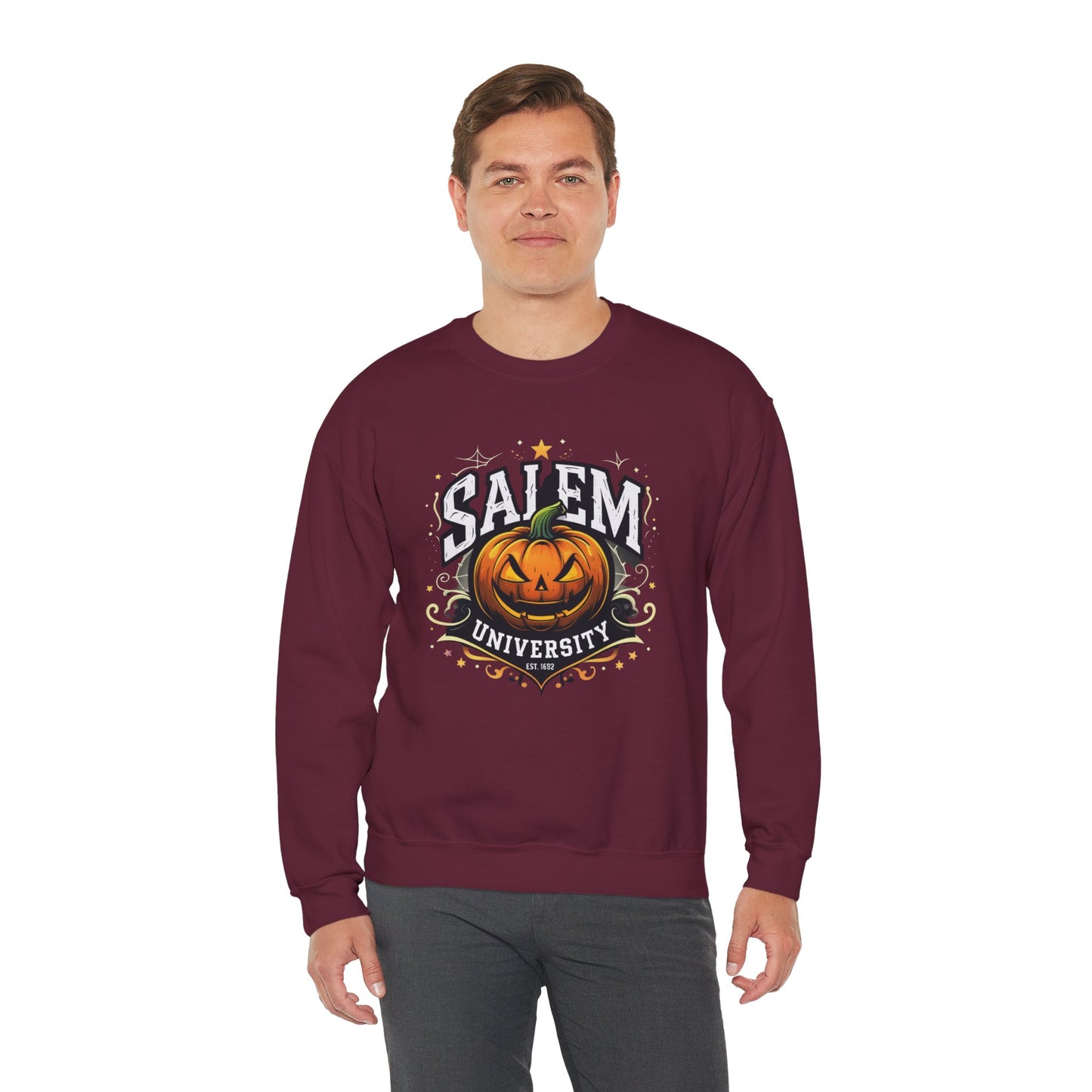 Salem University Jack-O’-Lantern – Unisex Gildan Heavy Blend Crewneck Sweatshirt