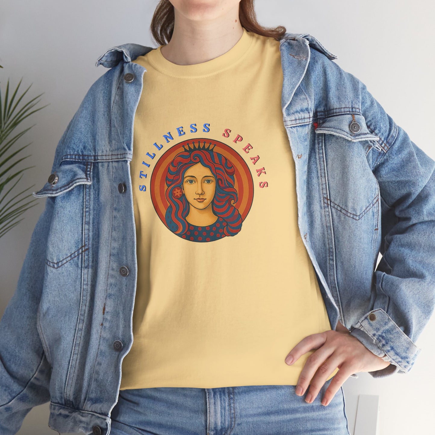 Stillness Speaks T-Shirt, Psychedelic Retro Graphic Tee, Spiritual Mystic Woman Shirt, 70s Boho Aesthetic Top, Inner Peace Gift, Unisex