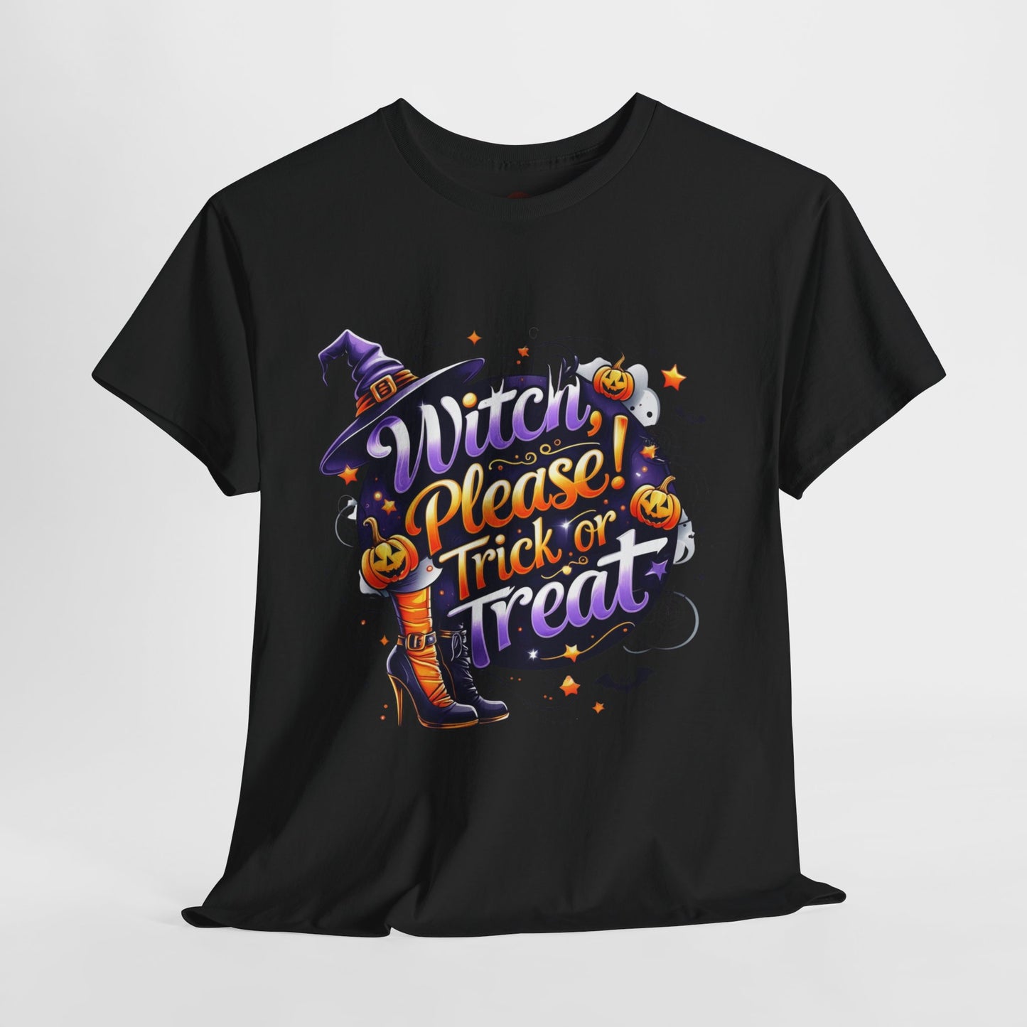Witch Please Trick or Treat Halloween Shirt | Funny Witch Pumpkin Graphic Tee | Spooky Unisex Costume T-Shirt | Cute Halloween Party Top