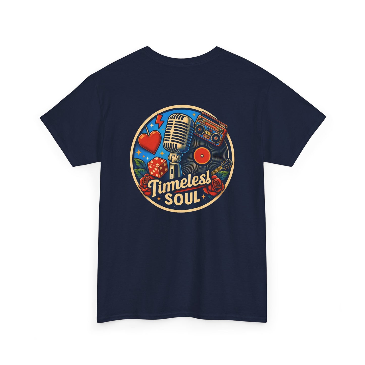 Vintage Retro Music T-Shirt, Rock & Roll Band Shirt, Boombox Guitar Tee, Unisex Heavy Cotton Tee