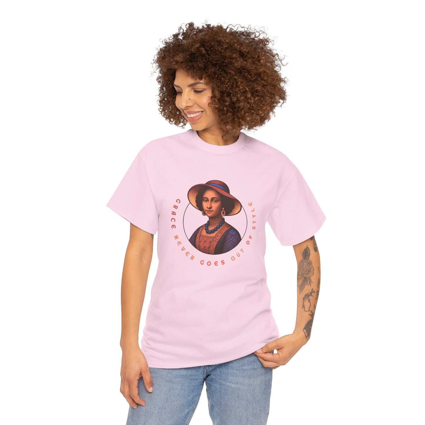 Grace Never Goes Out of Style Gildan 5000 Shirt, Vintage Renaissance Woman Graphic Tee, Inspirational Quote T Shirt, Retro Art Gift
