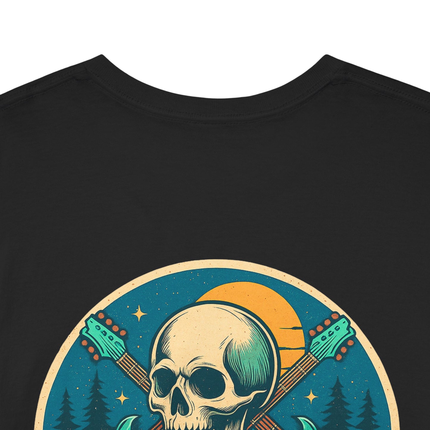 Timeless Soul Rock T-Shirt - Retro Skull and Guitars Graphic Tee, Vintage Rock & Roll Band Shirt, Gothic Music Festival Unisex Top,