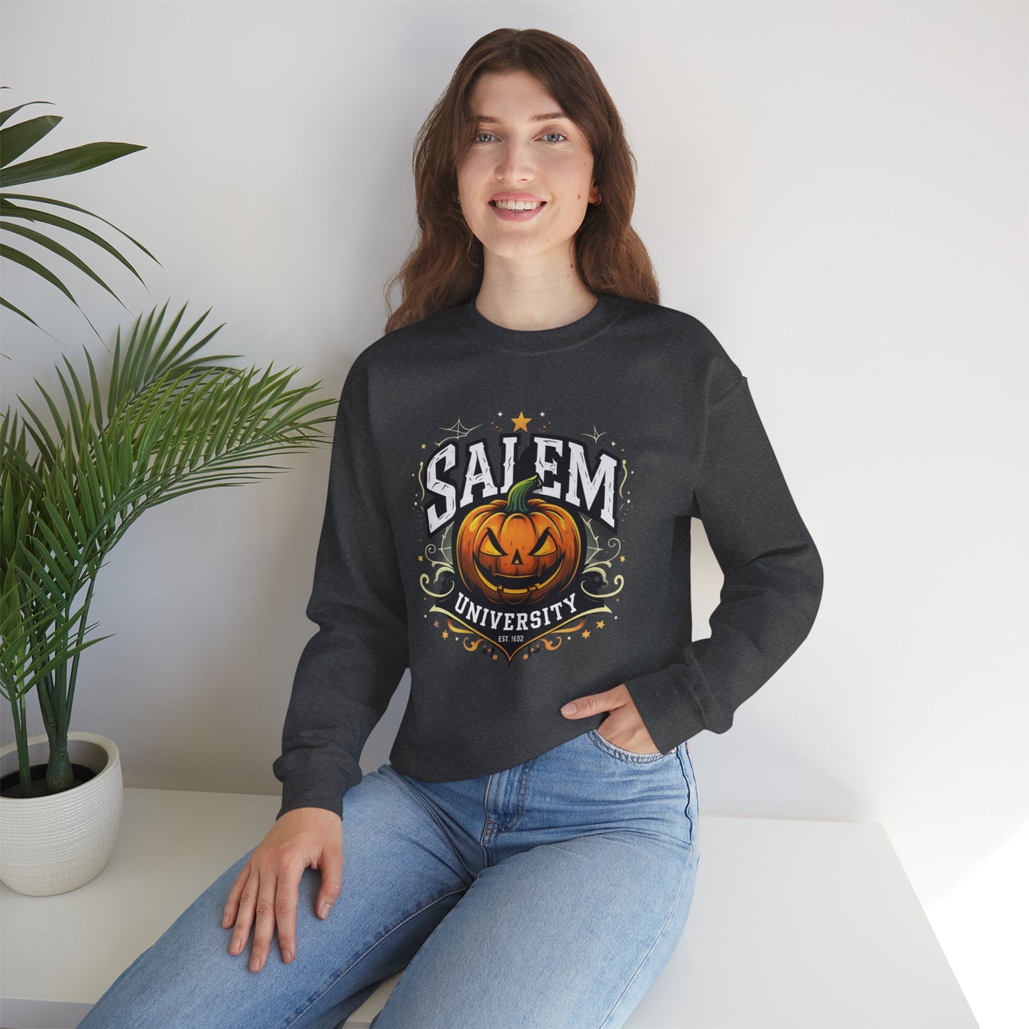 Salem University Jack-O’-Lantern – Unisex Gildan Heavy Blend Crewneck Sweatshirt