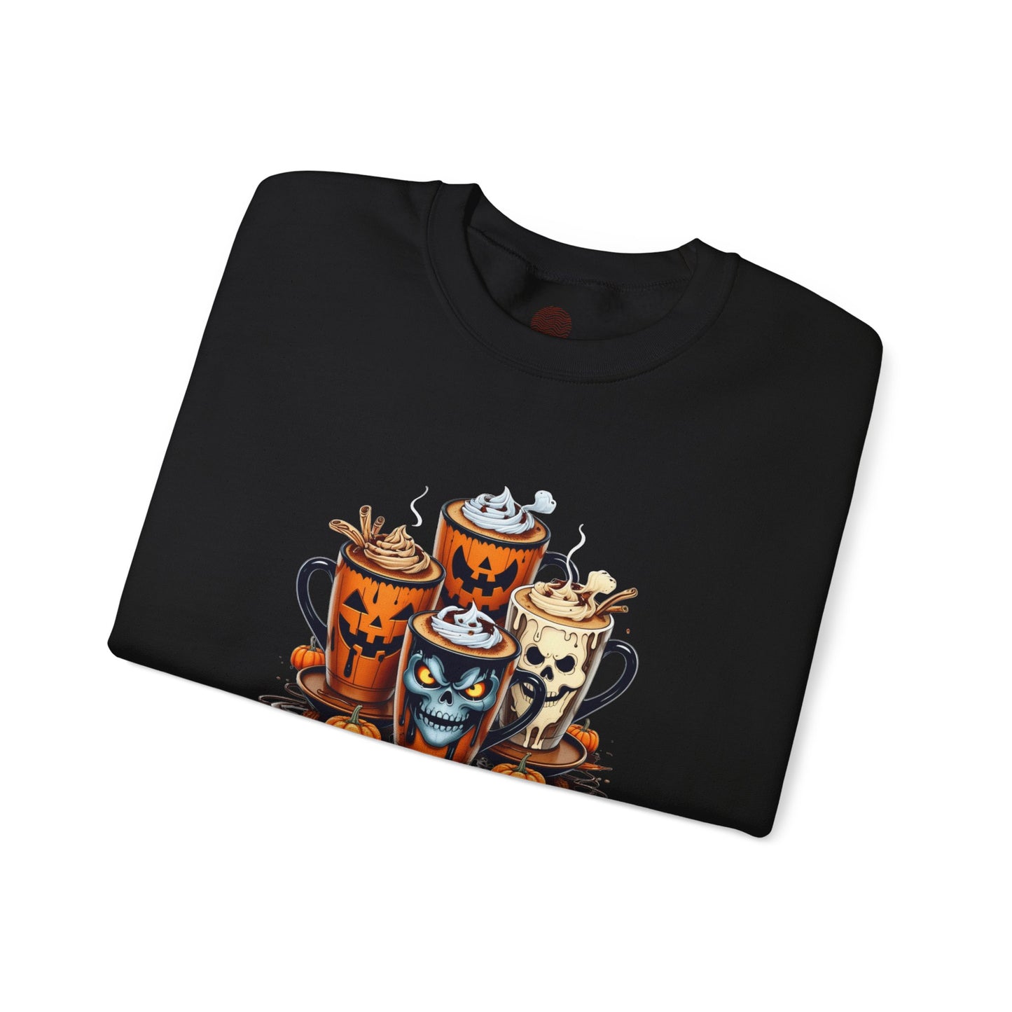 "Stay Spooky Halloween Coffee Cup Sweatshirt – Cozy Gildan Crewneck for Fall & Pumpkin Lovers"