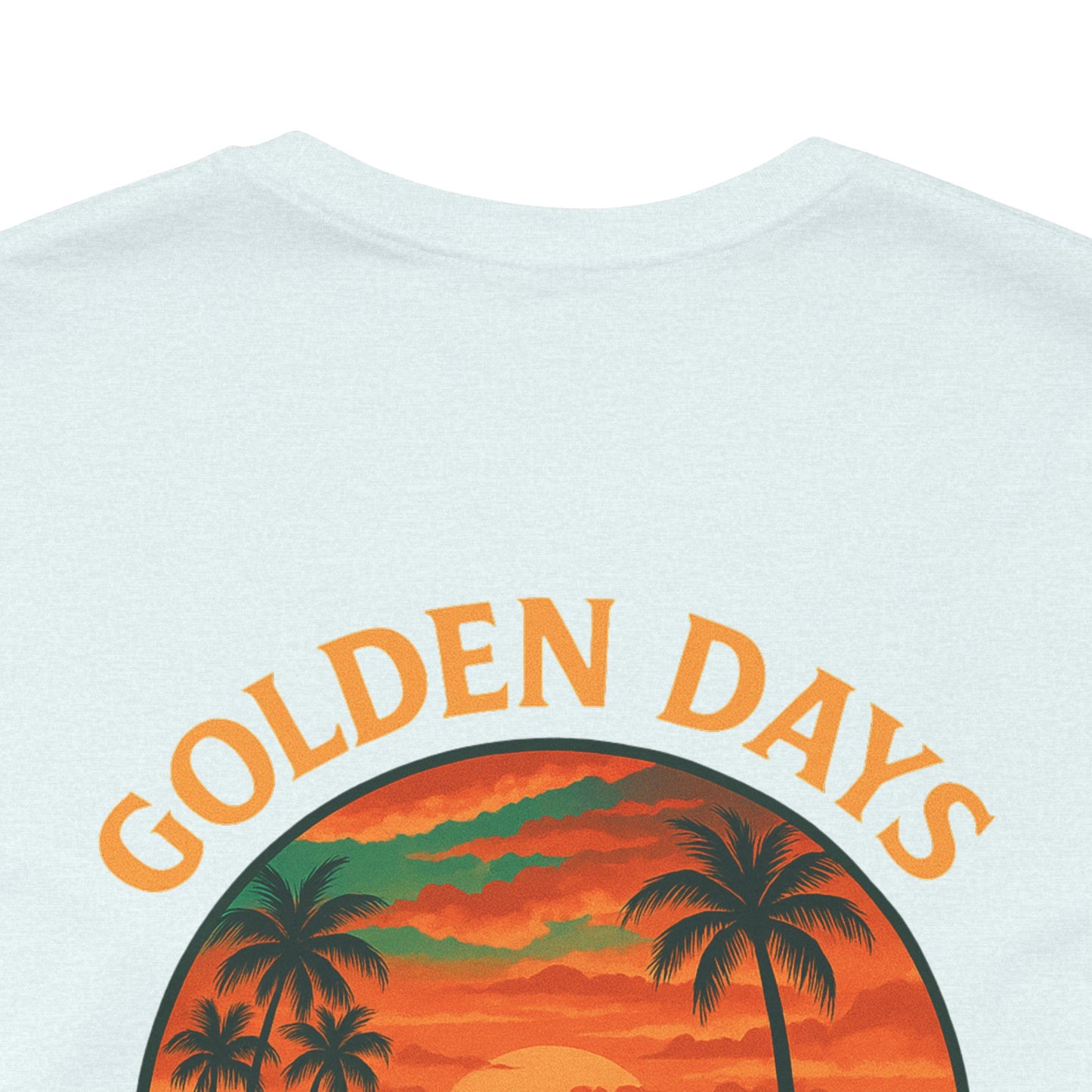 Golden Days Ahead Retro Car T-Shirt, Vintage Classic 50s Tee, Coastal Sunset Palm Trees, Unisex Jersey Shirt, Bella Canvas 3001, Men Women,